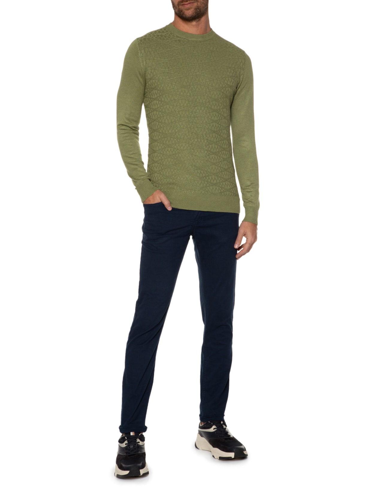 Suéter Masculino Textura - Verde by '2 ESSENTIAL