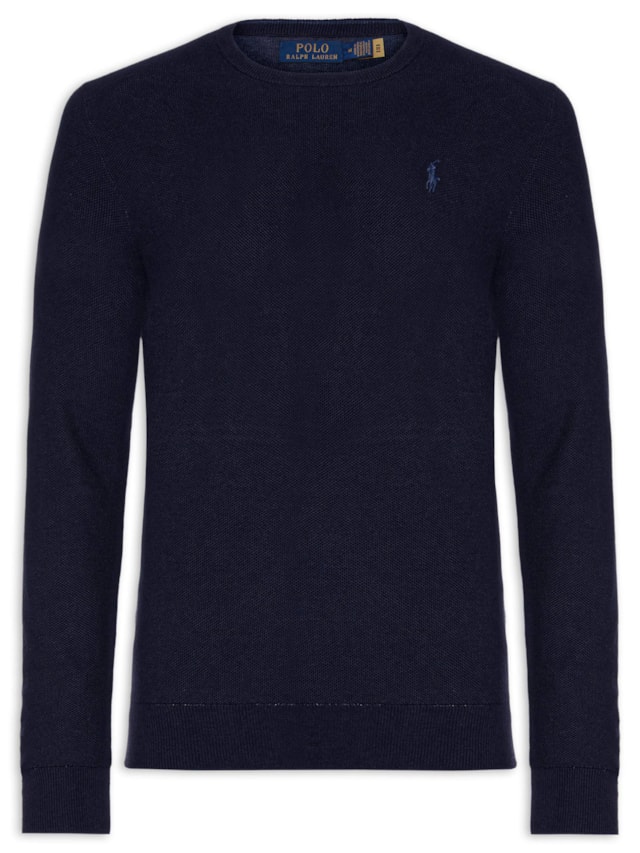 Suéter Masculino Textured Crewneck Polo Pony Cotton - Azul by POLO RALPH LAUREN
