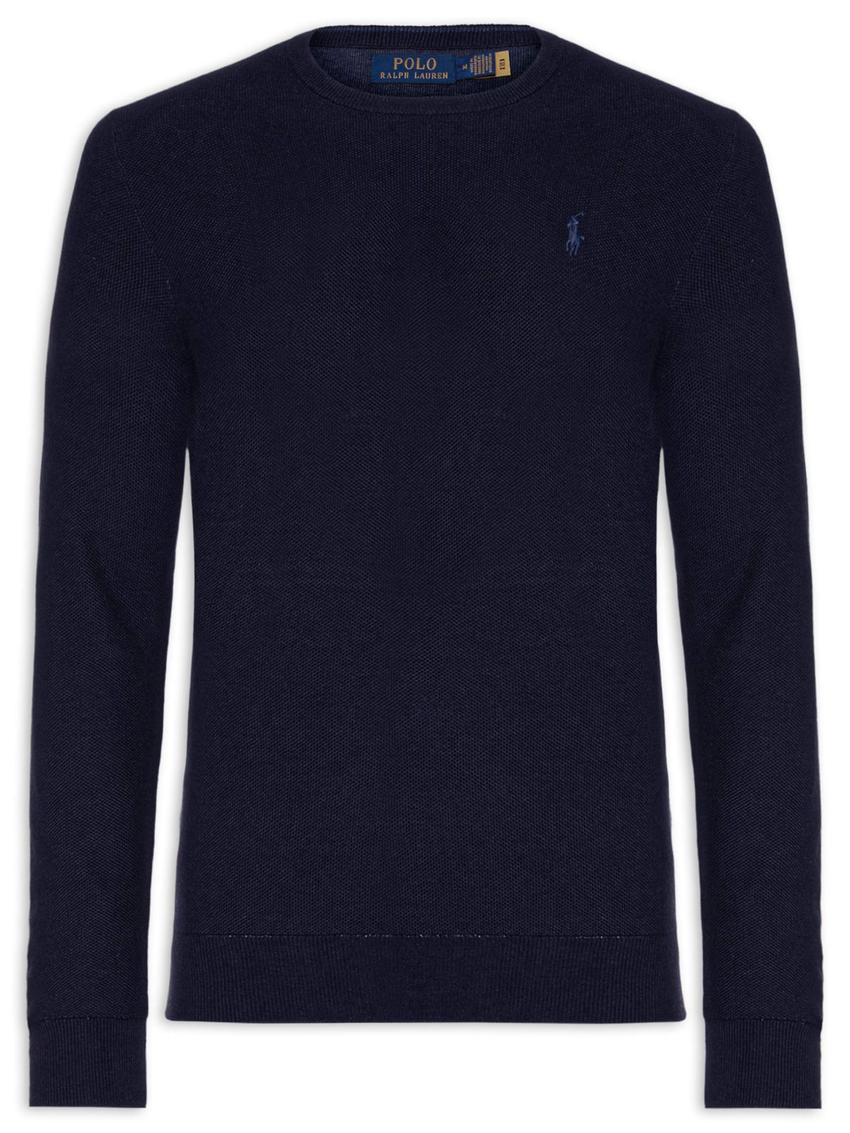 Suéter Masculino Textured Crewneck Polo Pony Cotton - Azul by POLO RALPH LAUREN