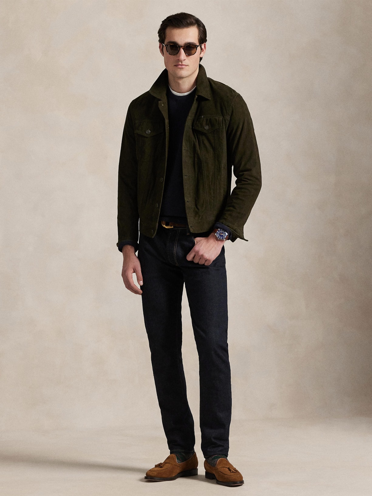 Suéter Masculino Textured Crewneck Polo Pony Cotton Azul Polo Ralph Lauren