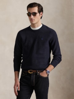 Suéter Masculino Textured Crewneck Polo Pony Cotton - Azul by POLO RALPH LAUREN