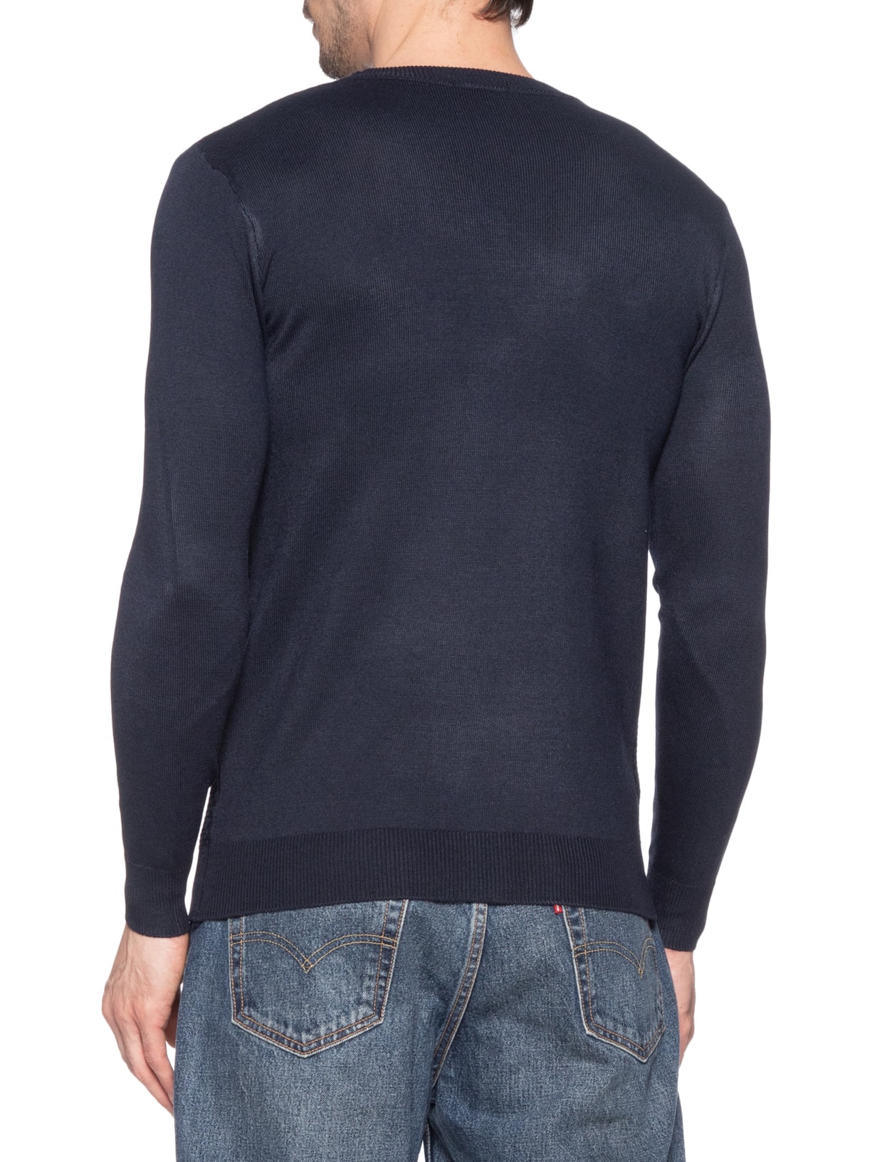 Suéter Masculino Texturizado Gola Redonda Azul Basiq Men