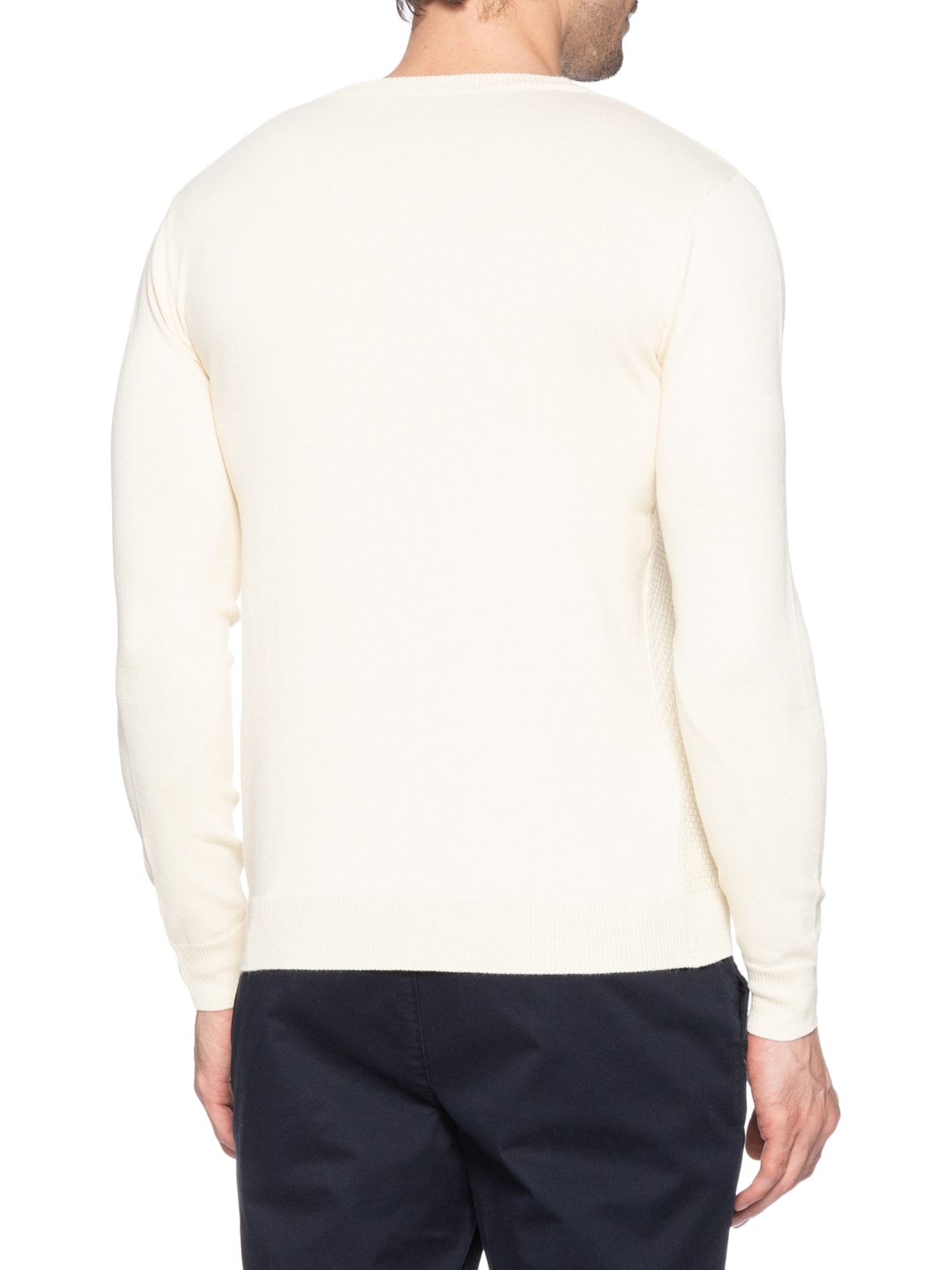 Suéter Masculino Texturizado Gola Redonda Bege Basiq Men