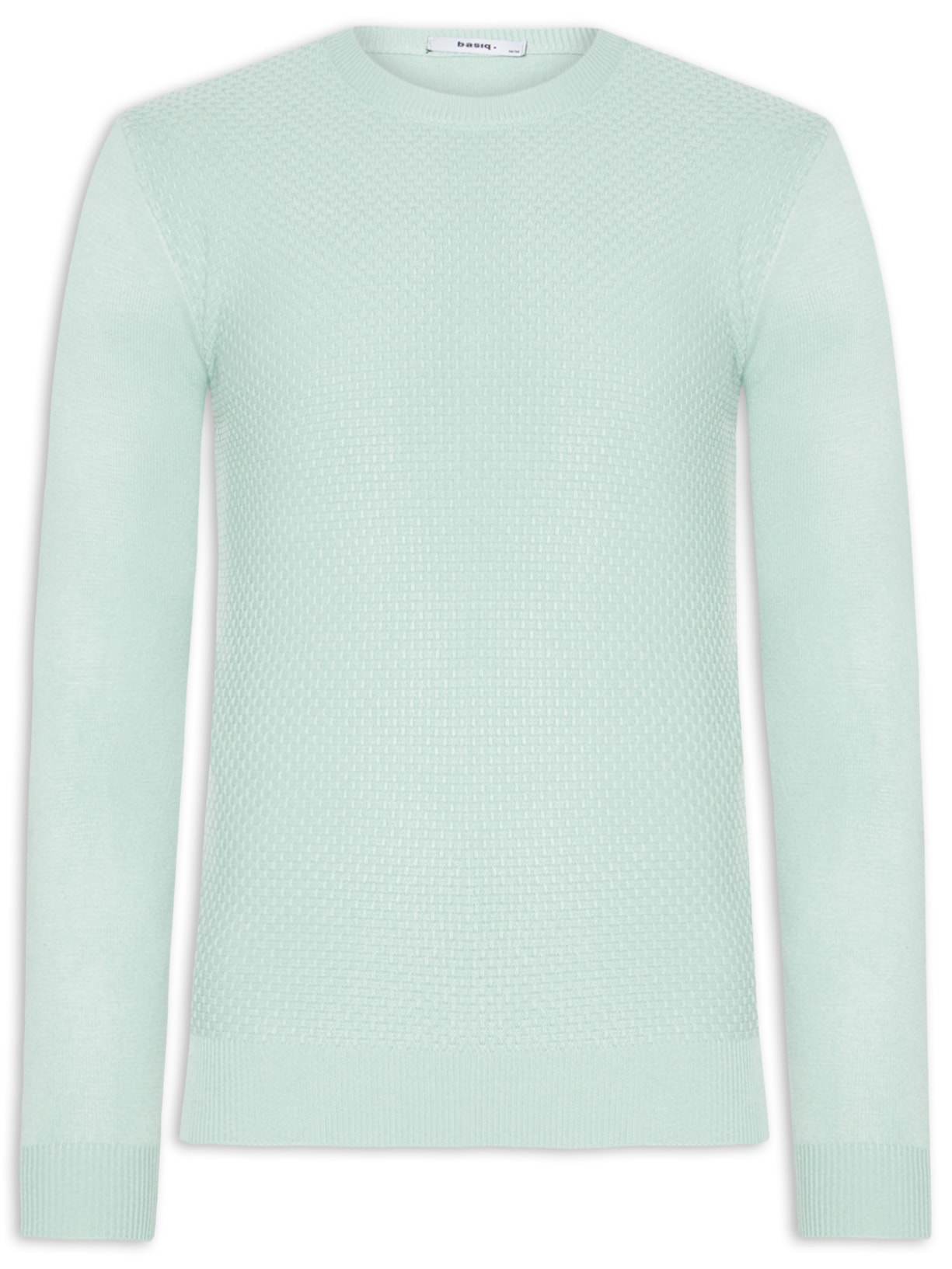 Suéter Masculino Texturizado Gola Redonda - Verde