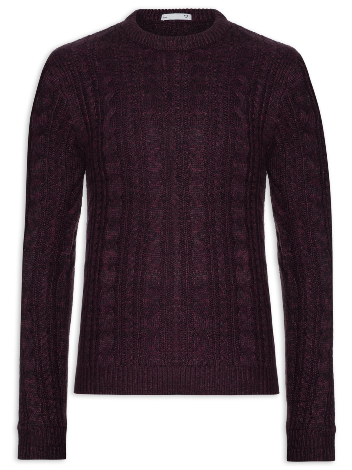 Suéter Masculino Texturizado Gola Redonda - Vermelho