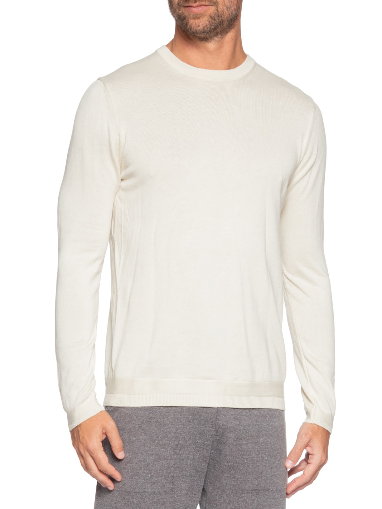 Suéter Masculino Tricô Branco Paramount Alfaiataria
