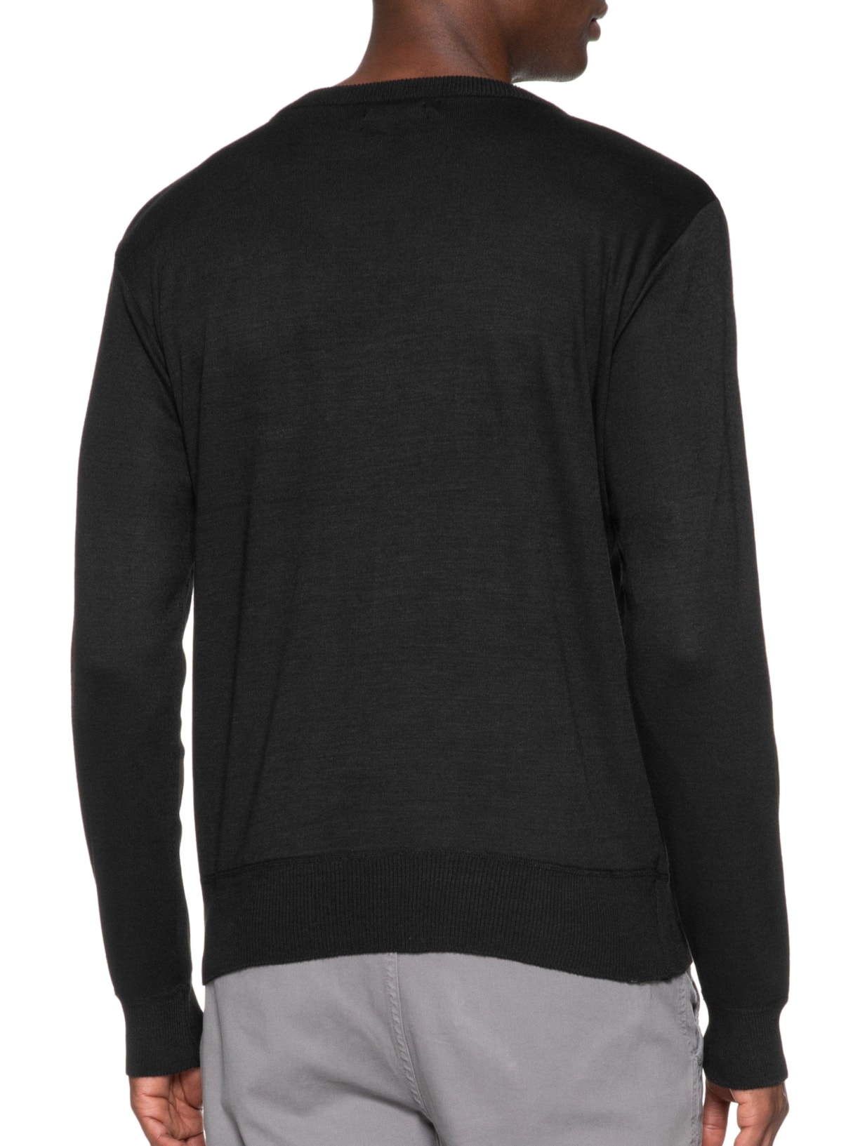 Suéter Masculino Tricot Básico Gola Careca Preto '2 Essential