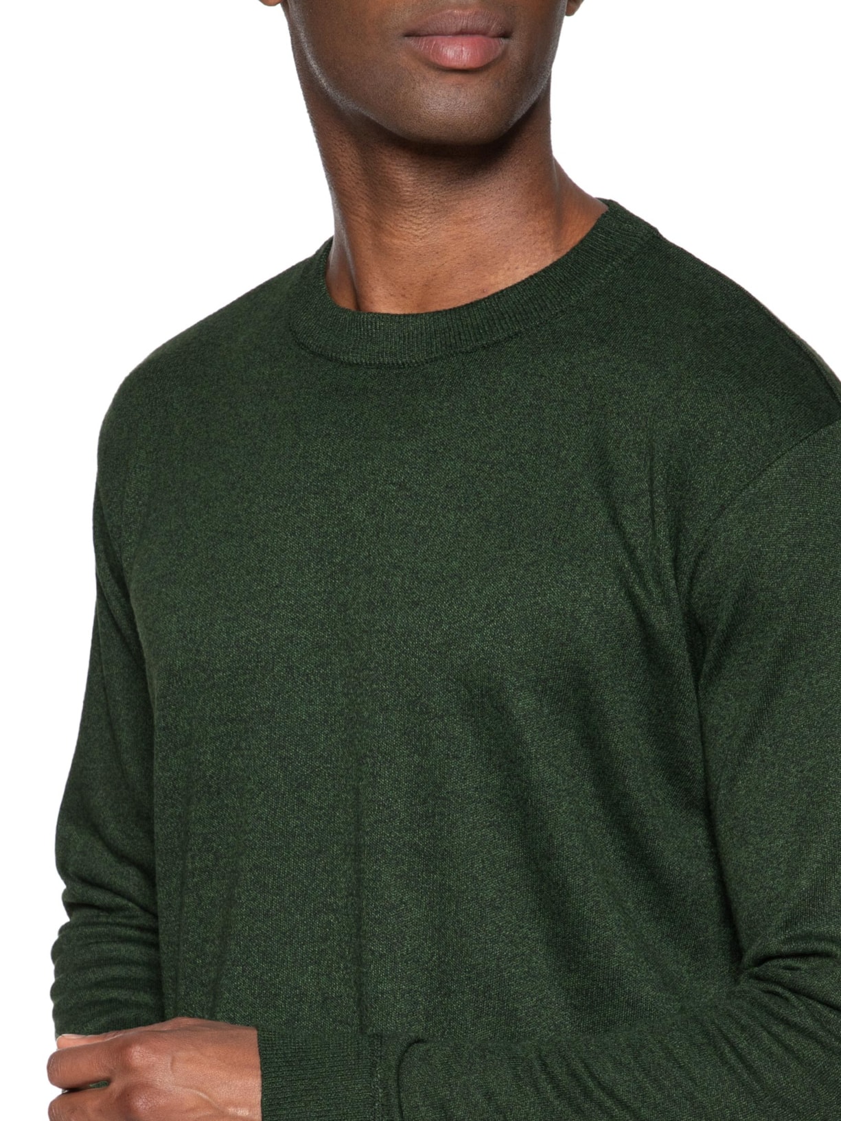 Suéter Masculino Tricot Básico Gola Careca Verde '2 Essential