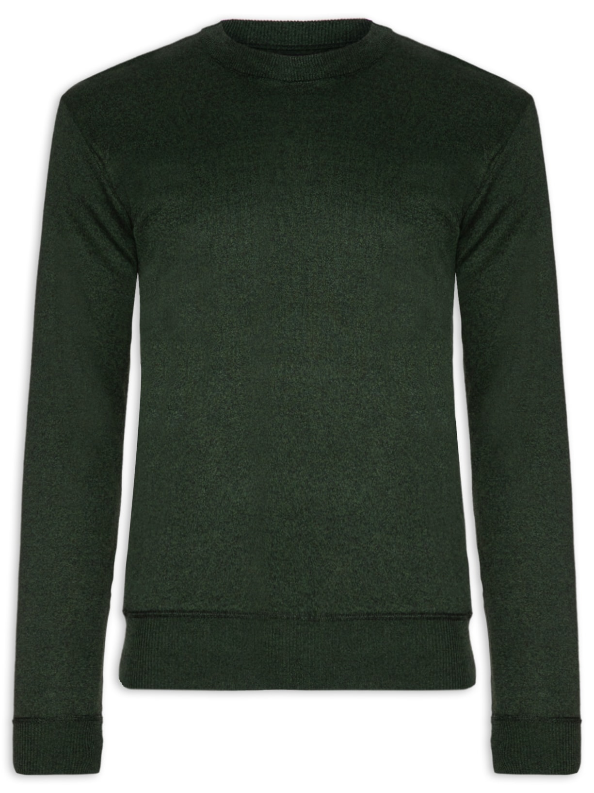 Suéter Masculino Tricot Básico Gola Careca - Verde