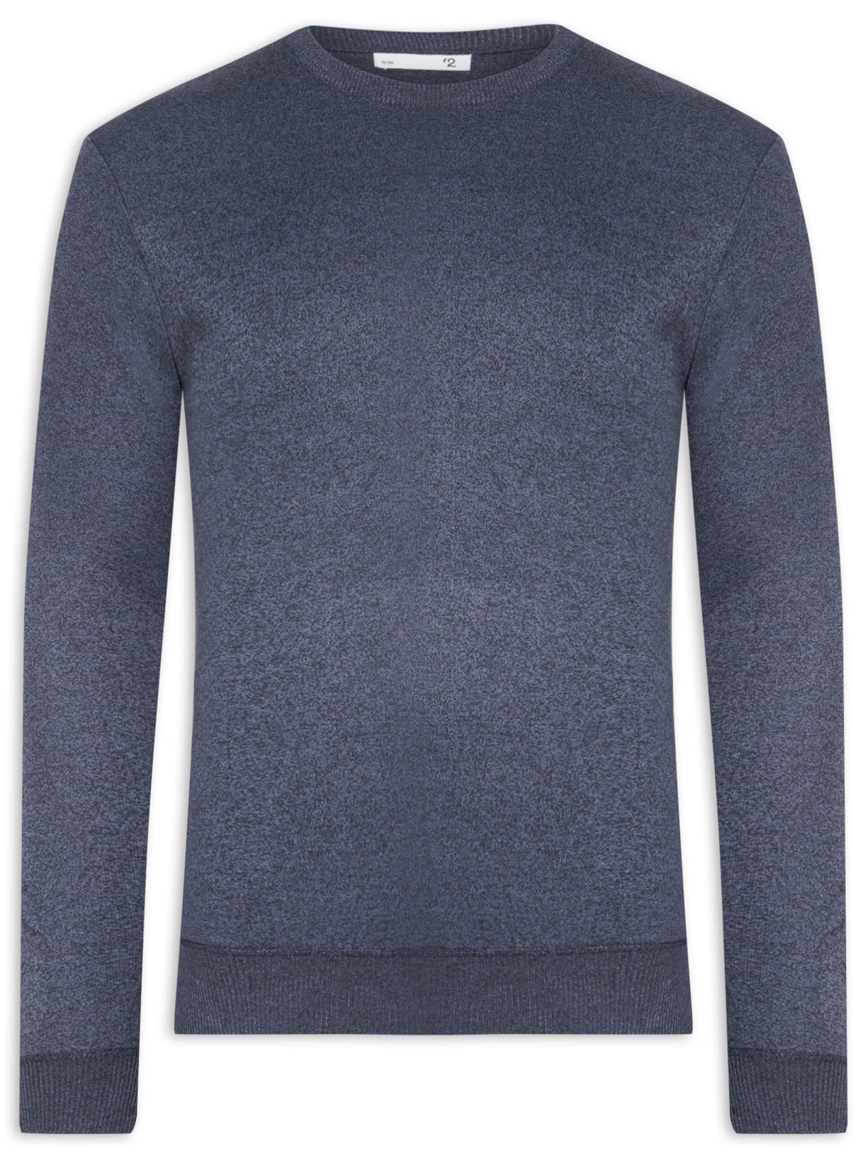 Suéter Masculino Tricot Básico Gola Redonda - Azul