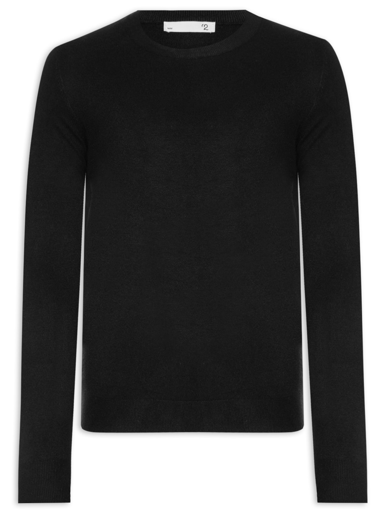 Suéter Masculino Tricot Básico Gola Redonda - Preto