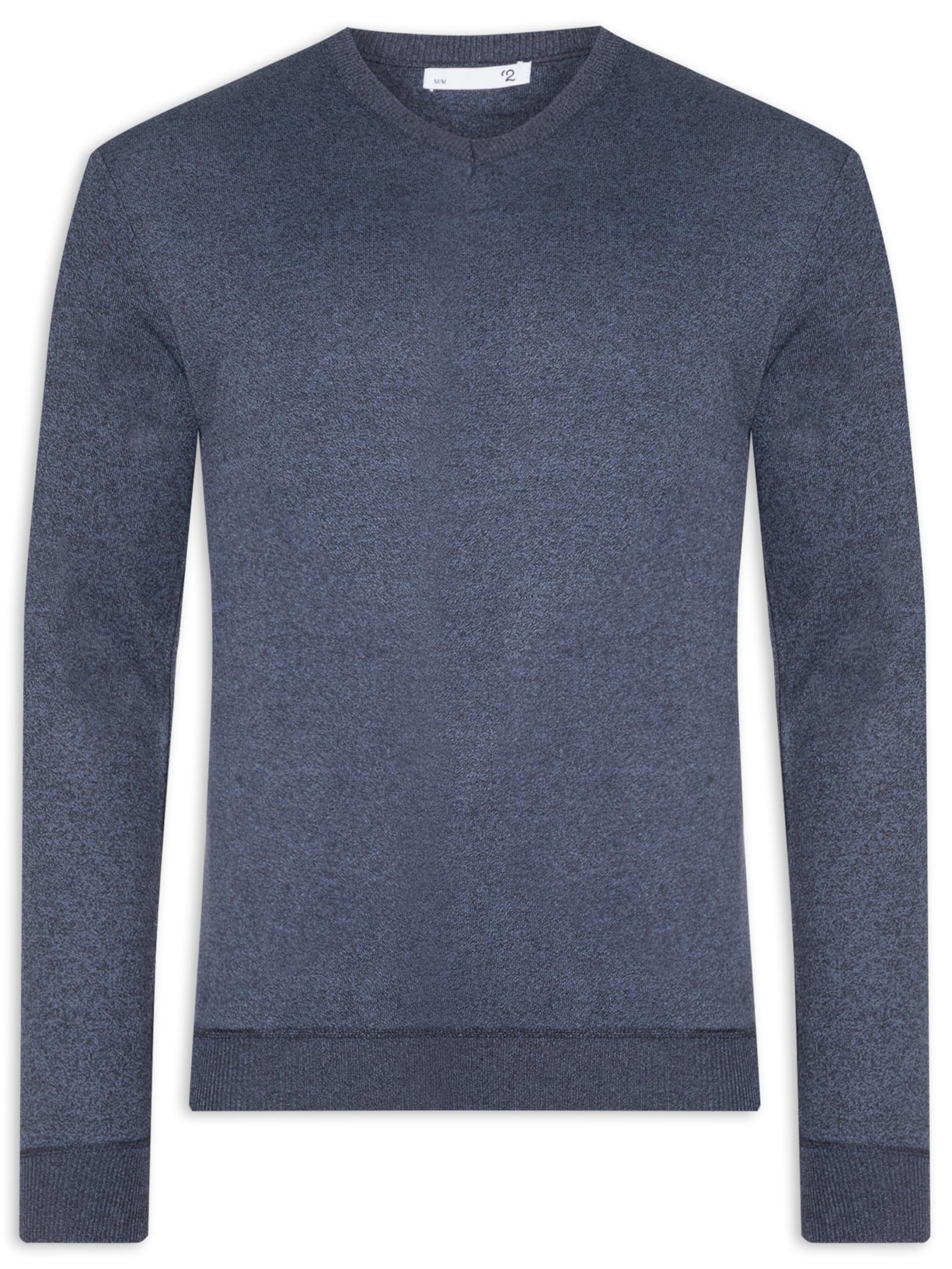 Suéter Masculino Tricot Básico Gola V Azul '2 Essential