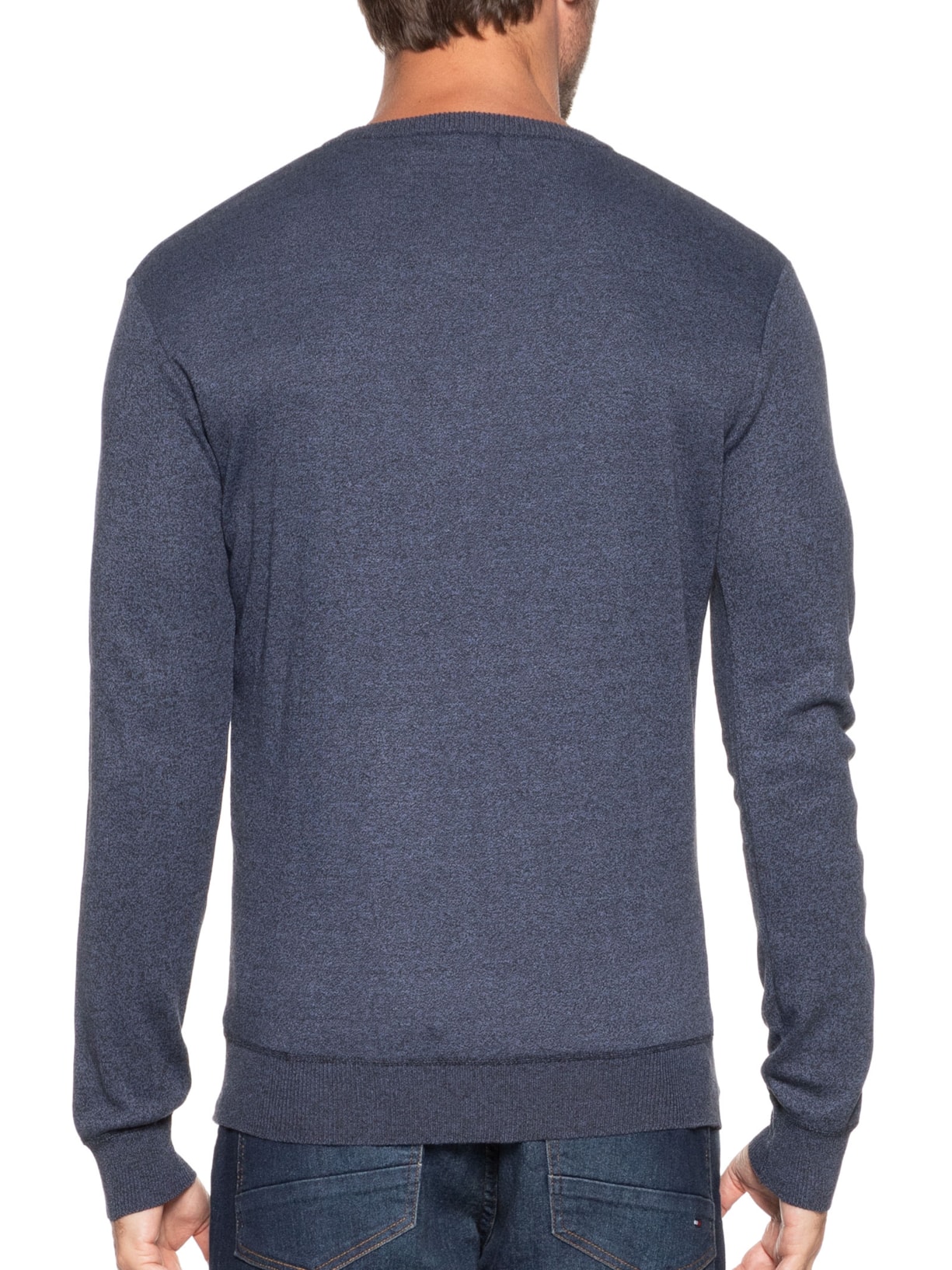 Suéter Masculino Tricot Básico Gola V Azul '2 Essential