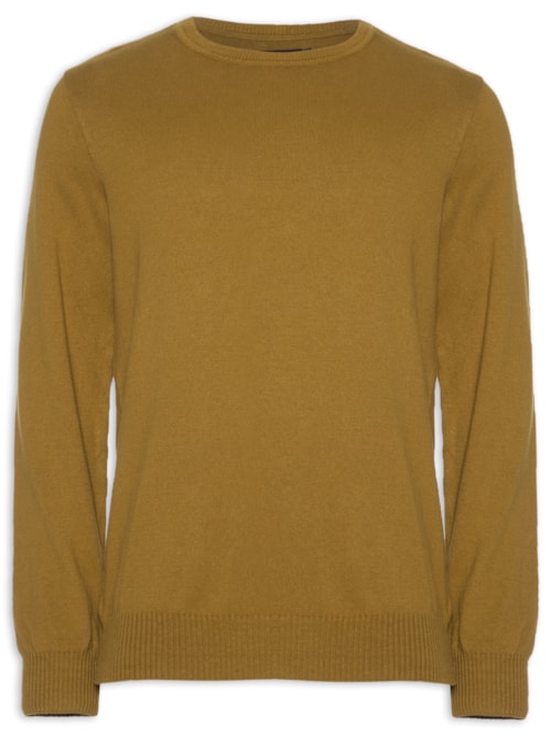 Suéter Masculino Tricot Básico - Marrom