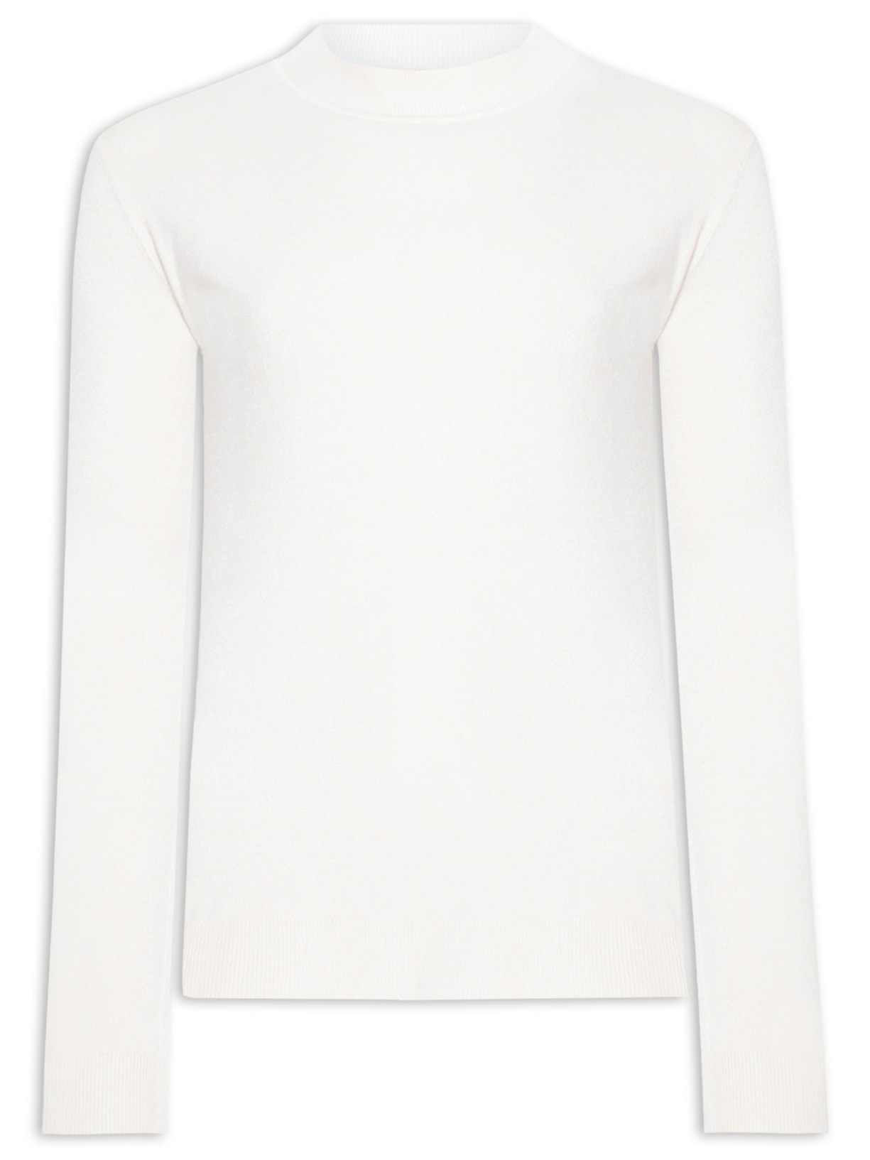 Suéter Masculino Tricot Blend De Cashmere Gola Alta - Off White