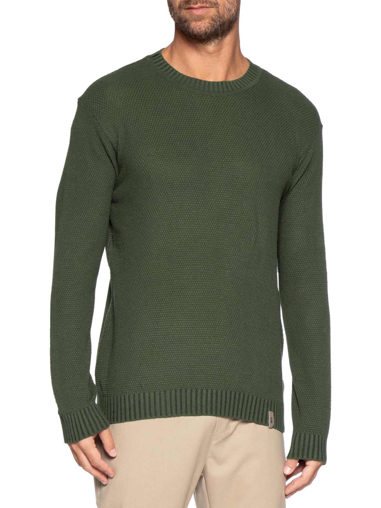 Suéter Masculino Tricot Colmeia Verde Pineapple
