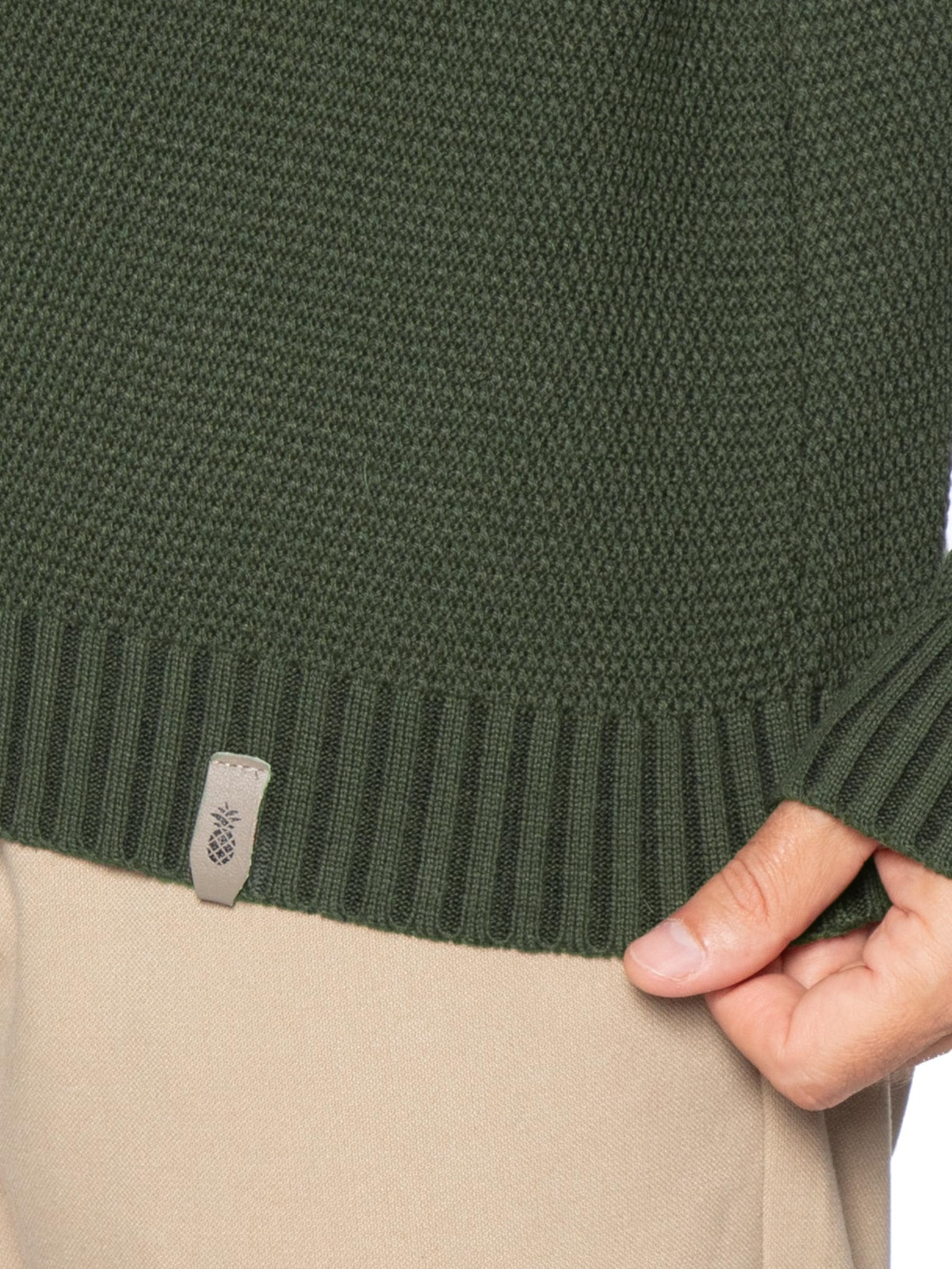 Suéter Masculino Tricot Colmeia Verde Pineapple