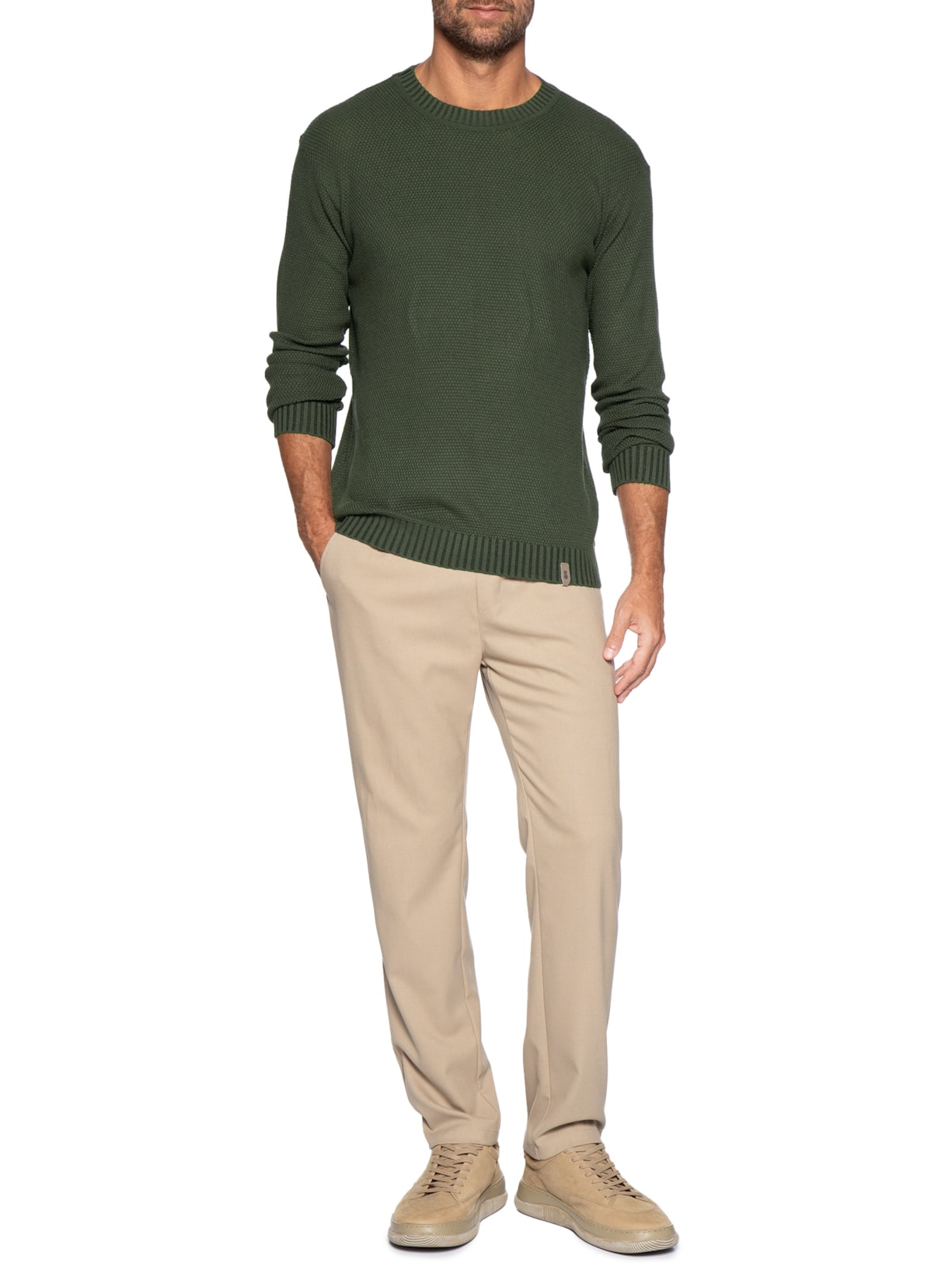 Suéter Masculino Tricot Colmeia – Verde Pineapple