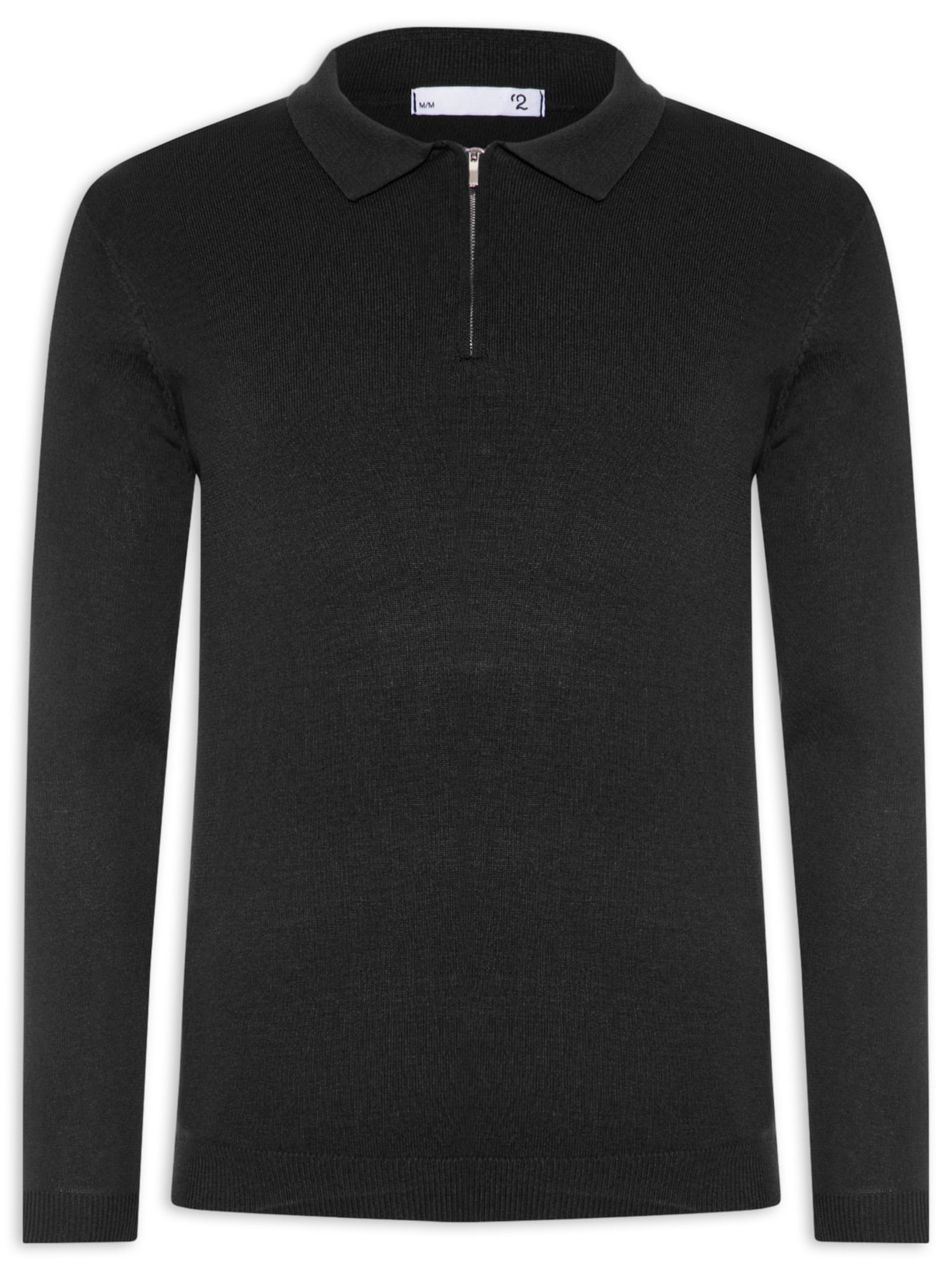 Suéter Masculino Tricot Com Zíper - Preto