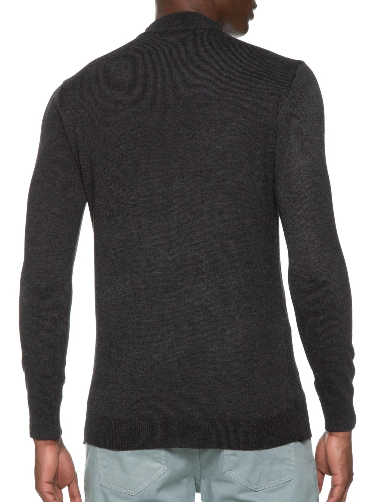 Suéter Masculino Tricot Gola Alta Cinza '2 Essential