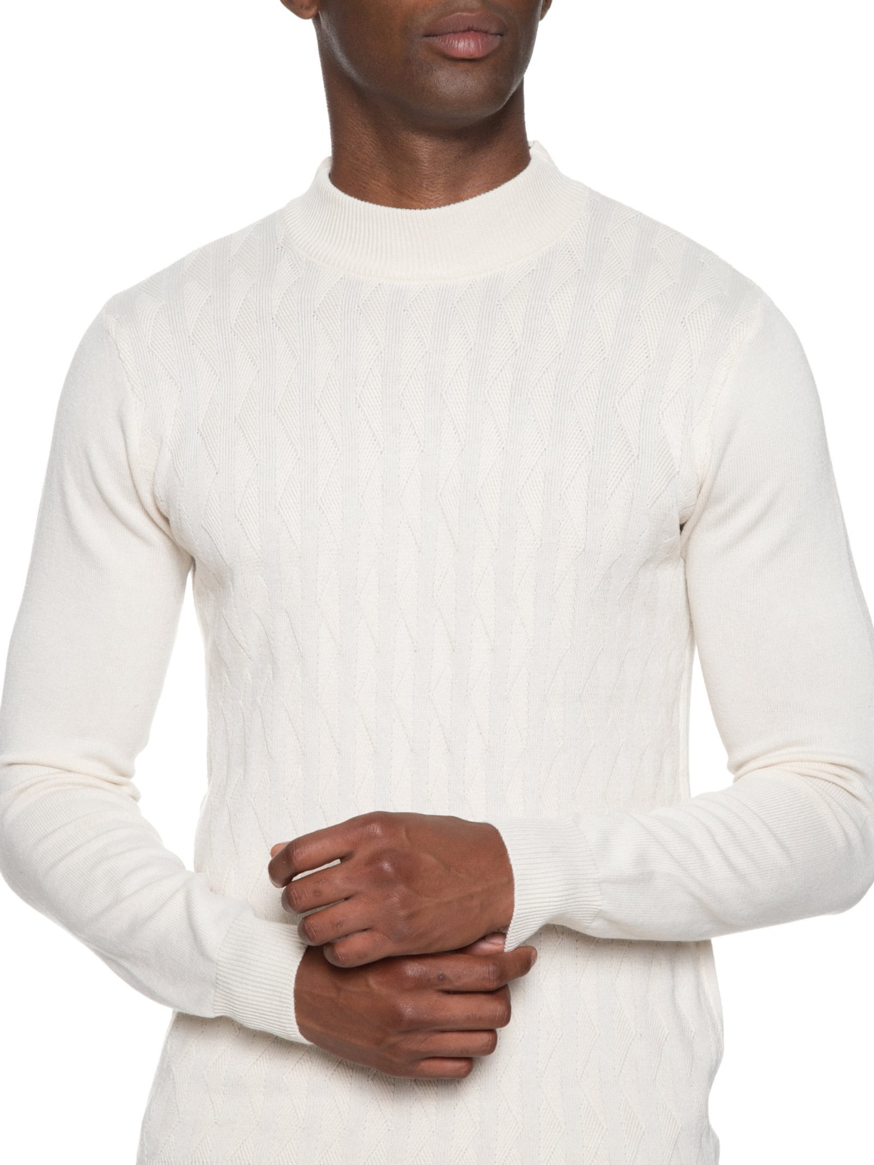 Suéter Masculino Tricot Gola Alta Off White '2 Essential
