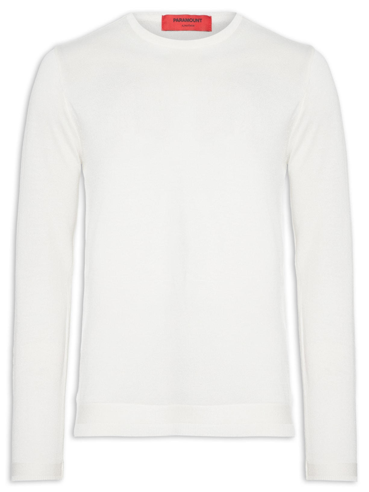 Suéter Masculino Tricot Gola Careca Manga Longa - Branco