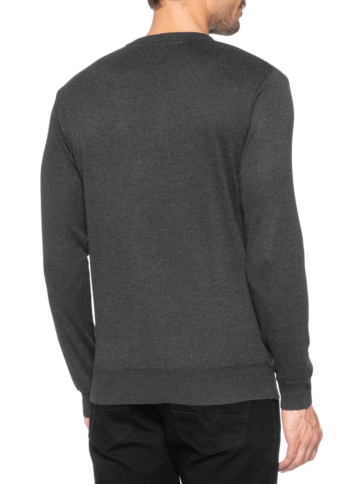 Suéter Masculino Tricot Gola Redonda Básico Preto Basiq Men