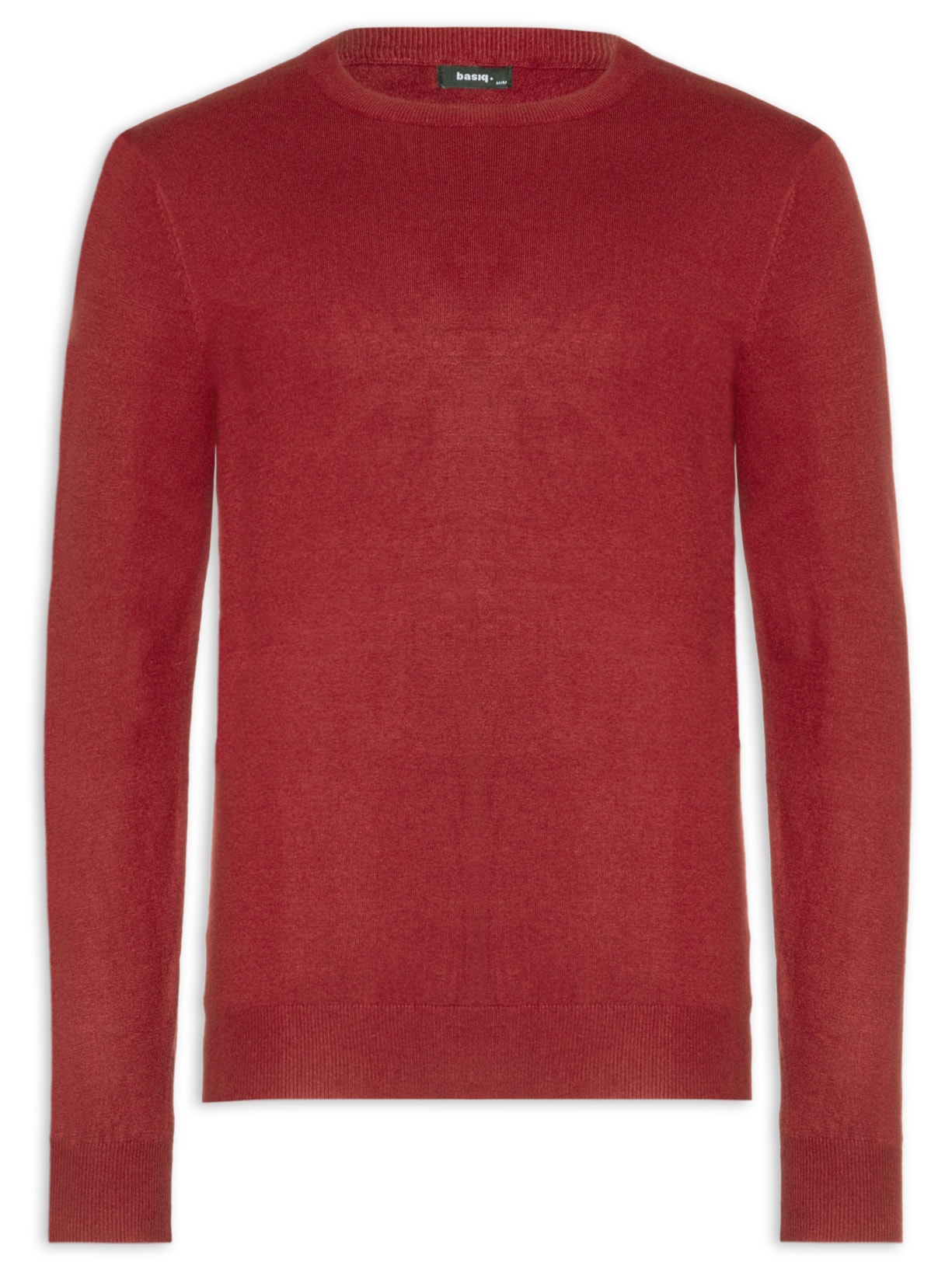Suéter Masculino Tricot Gola Redonda Básico - Vermelho