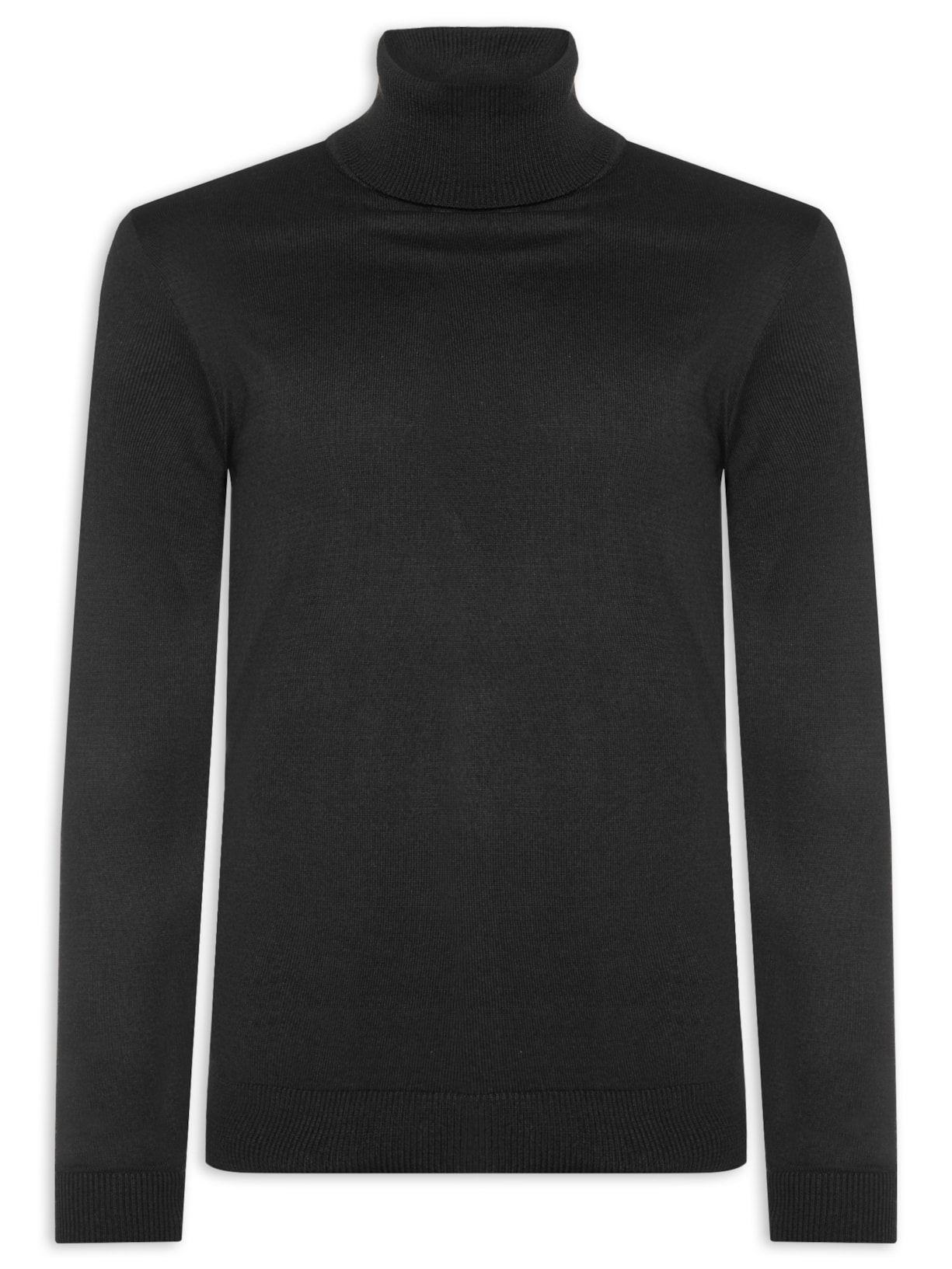 Suéter Masculino Tricot Gola Rolê Preto Sergio K