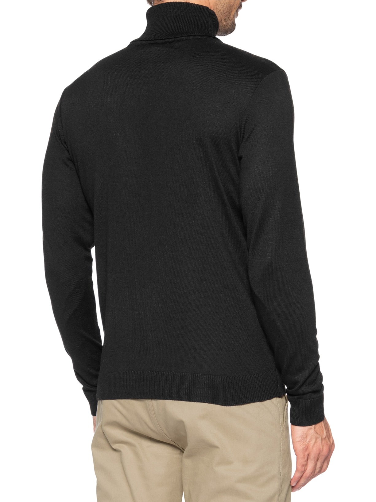 Suéter Masculino Tricot Gola Rolê Preto Sergio K