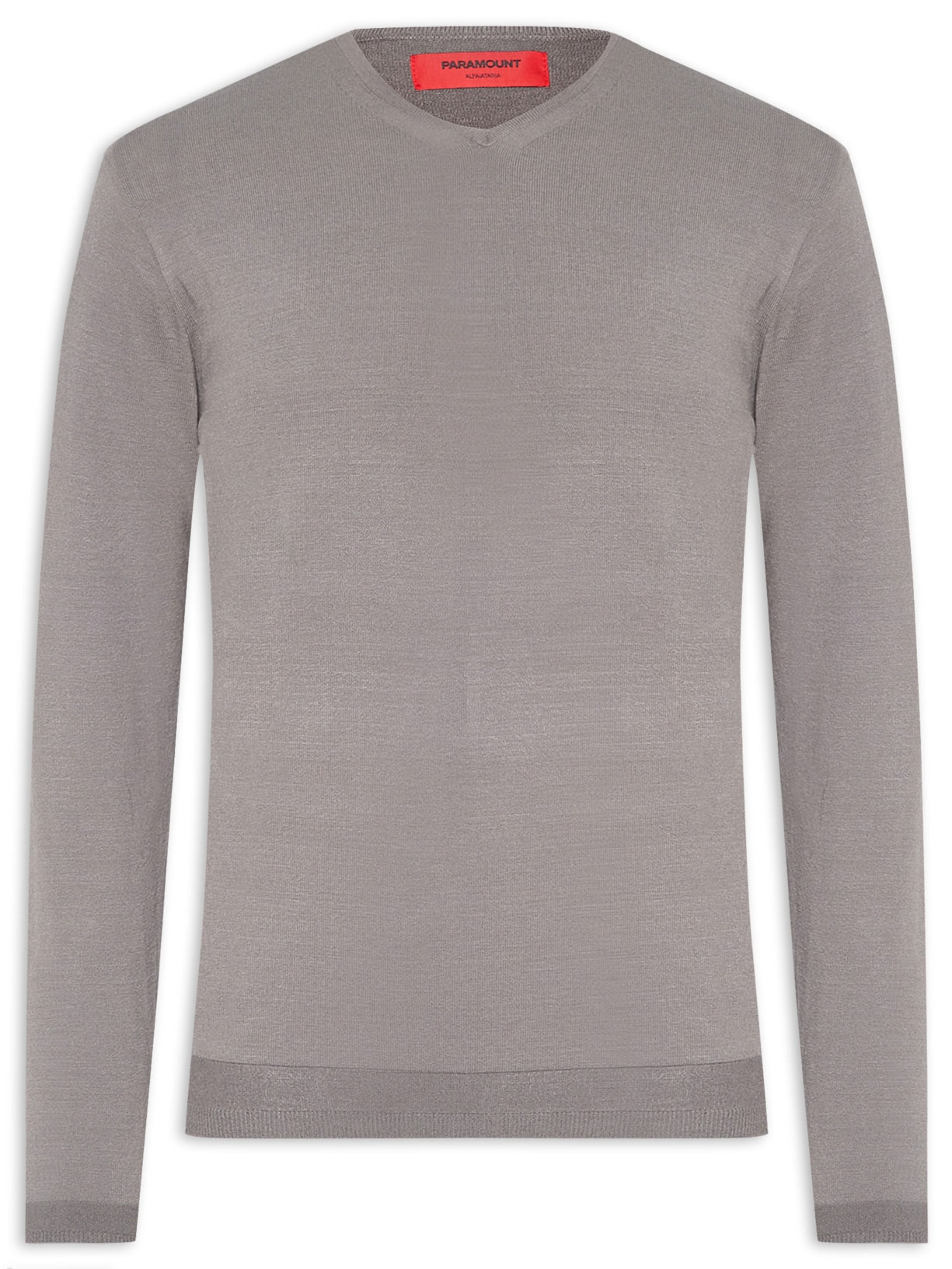 Suéter Masculino Tricot Gola V Manga Longa Cinza Paramount Alfaiataria