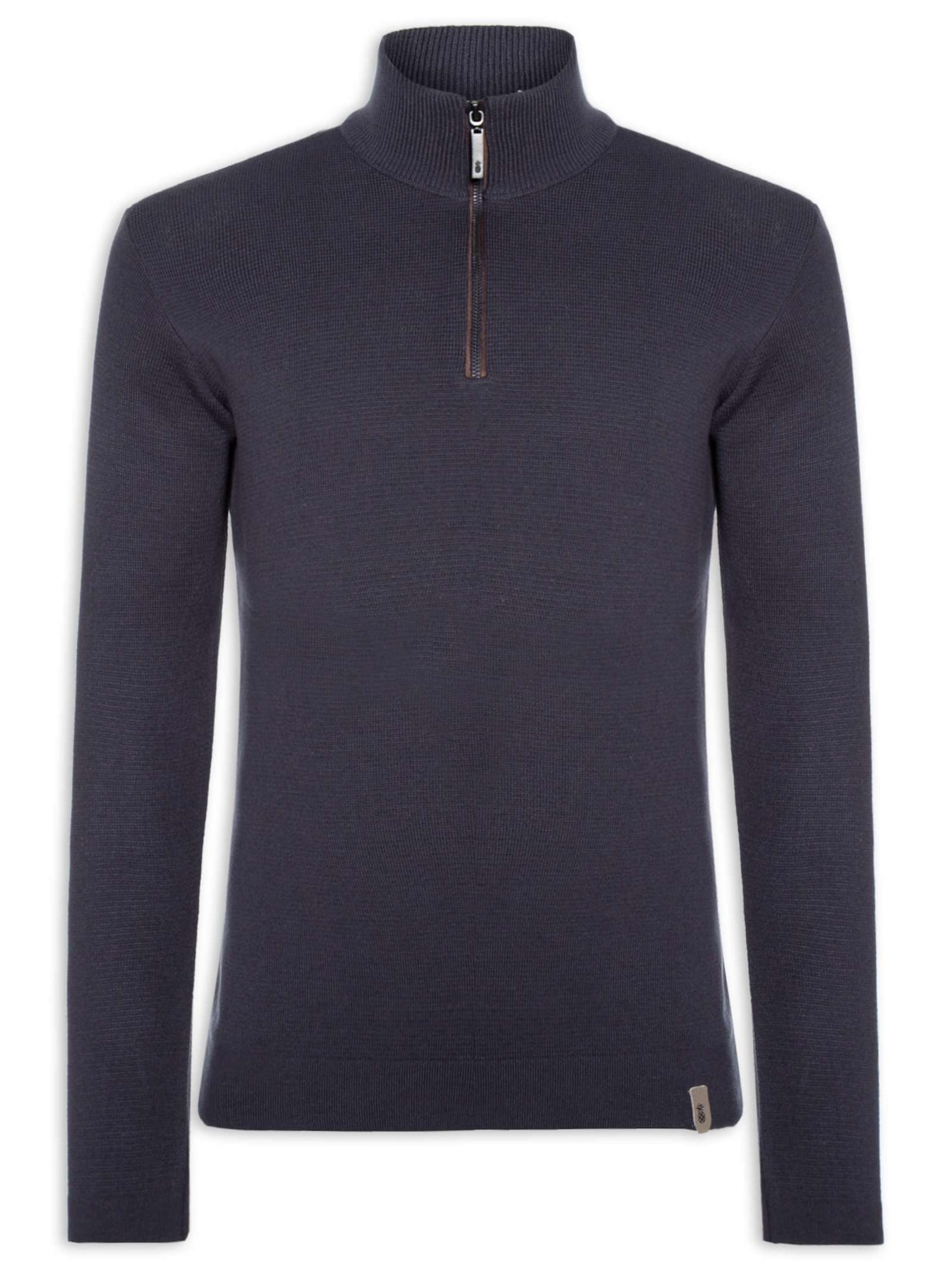 Suéter Masculino Tricot Half Zíper - Azul