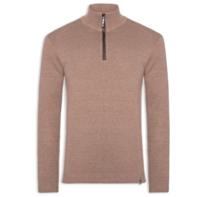 Suéter Masculino Tricot Half Zíper - Laranja