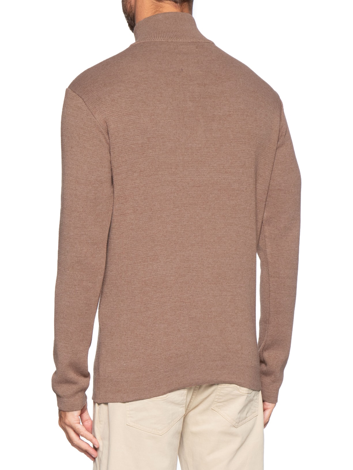 Suéter Masculino Tricot Half Zíper Laranja Pineapple