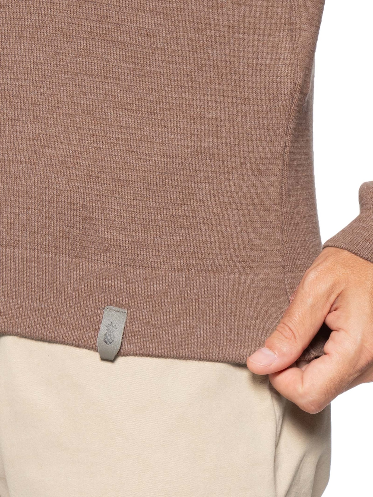 Suéter Masculino Tricot Half Zíper Laranja Pineapple