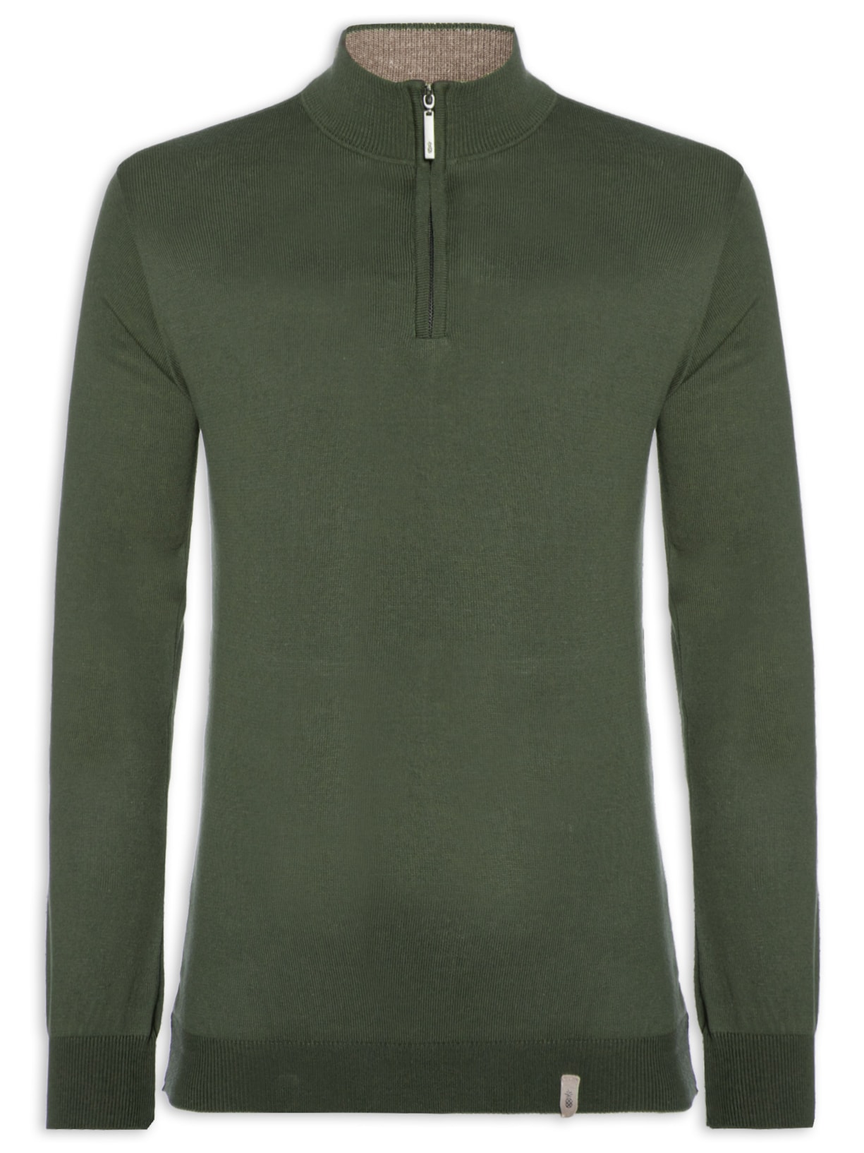 Suéter Masculino Tricot Half Zíper Verde Pineapple