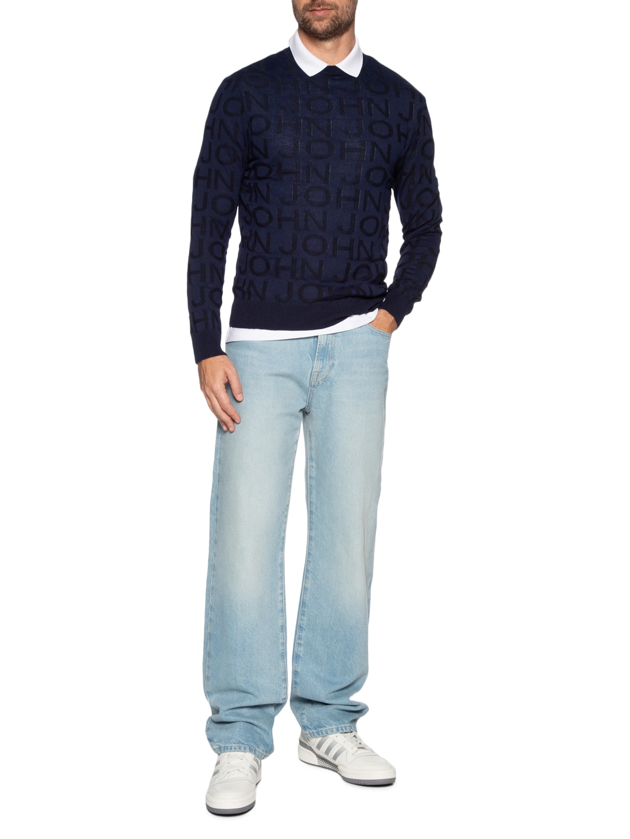 Suéter Masculino Tricot Jacquard Azul John John