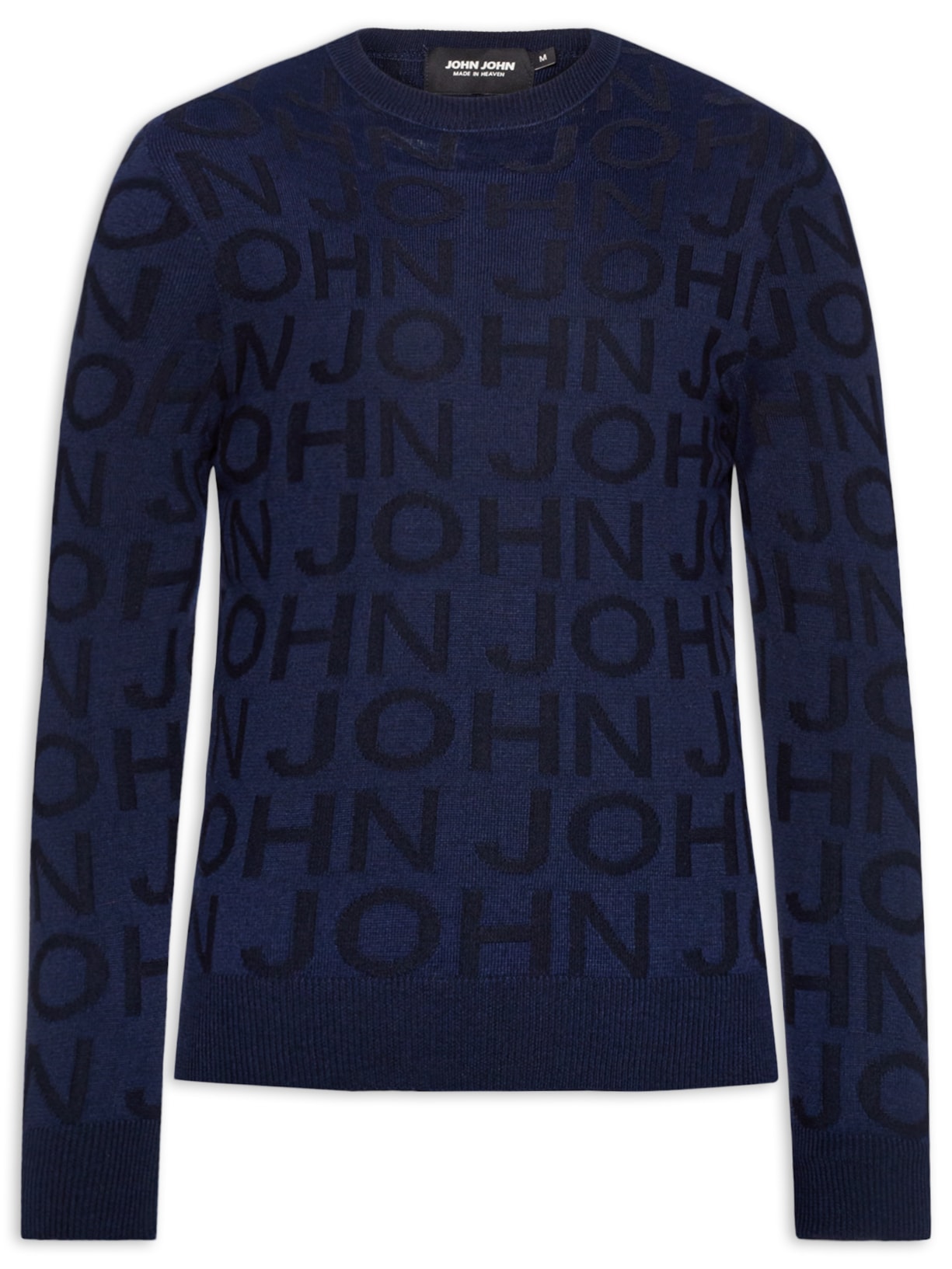 Suéter Masculino Tricot Jacquard - Azul