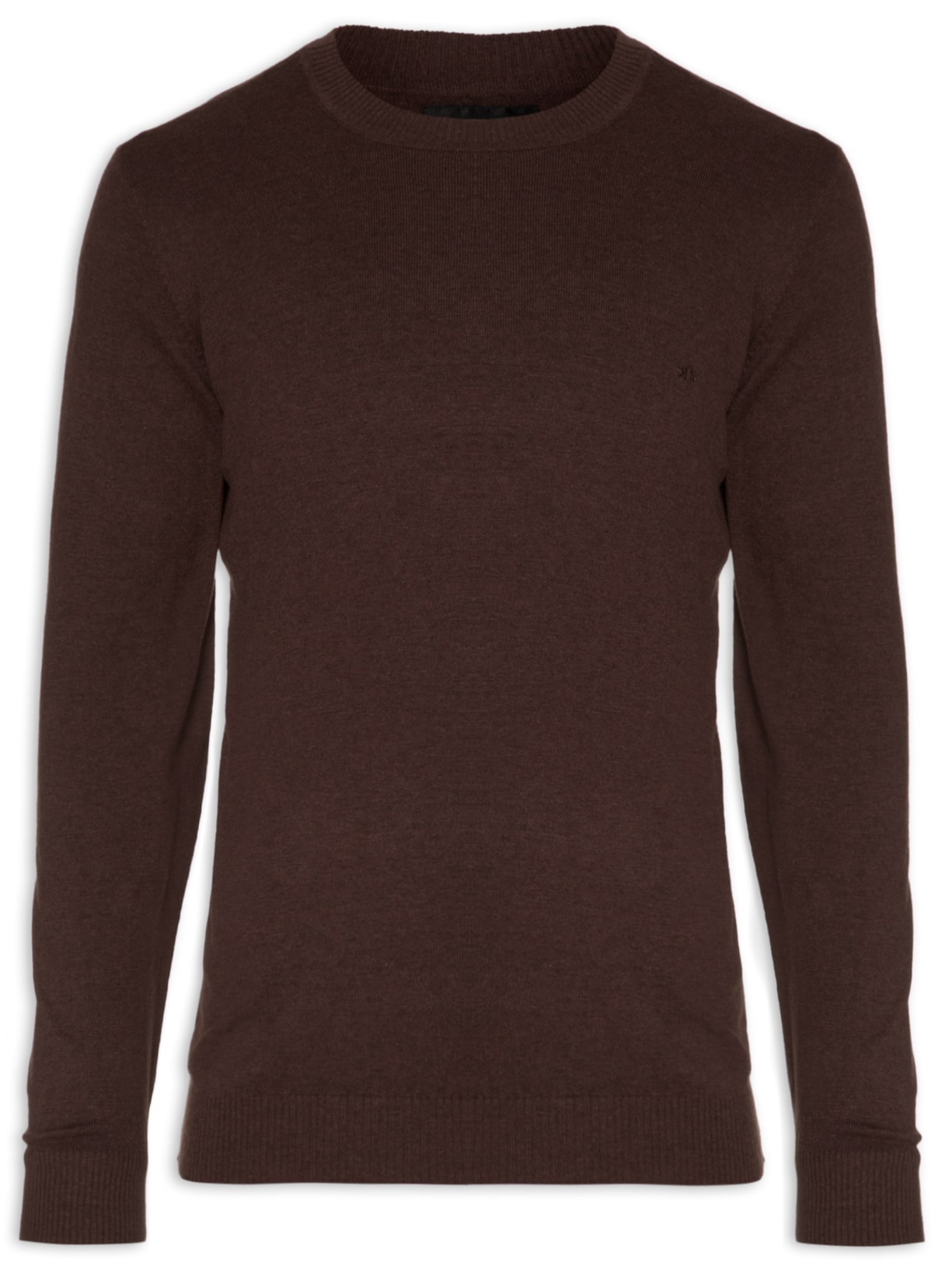 Suéter Masculino Tricot Light Gola Normal - Marrom