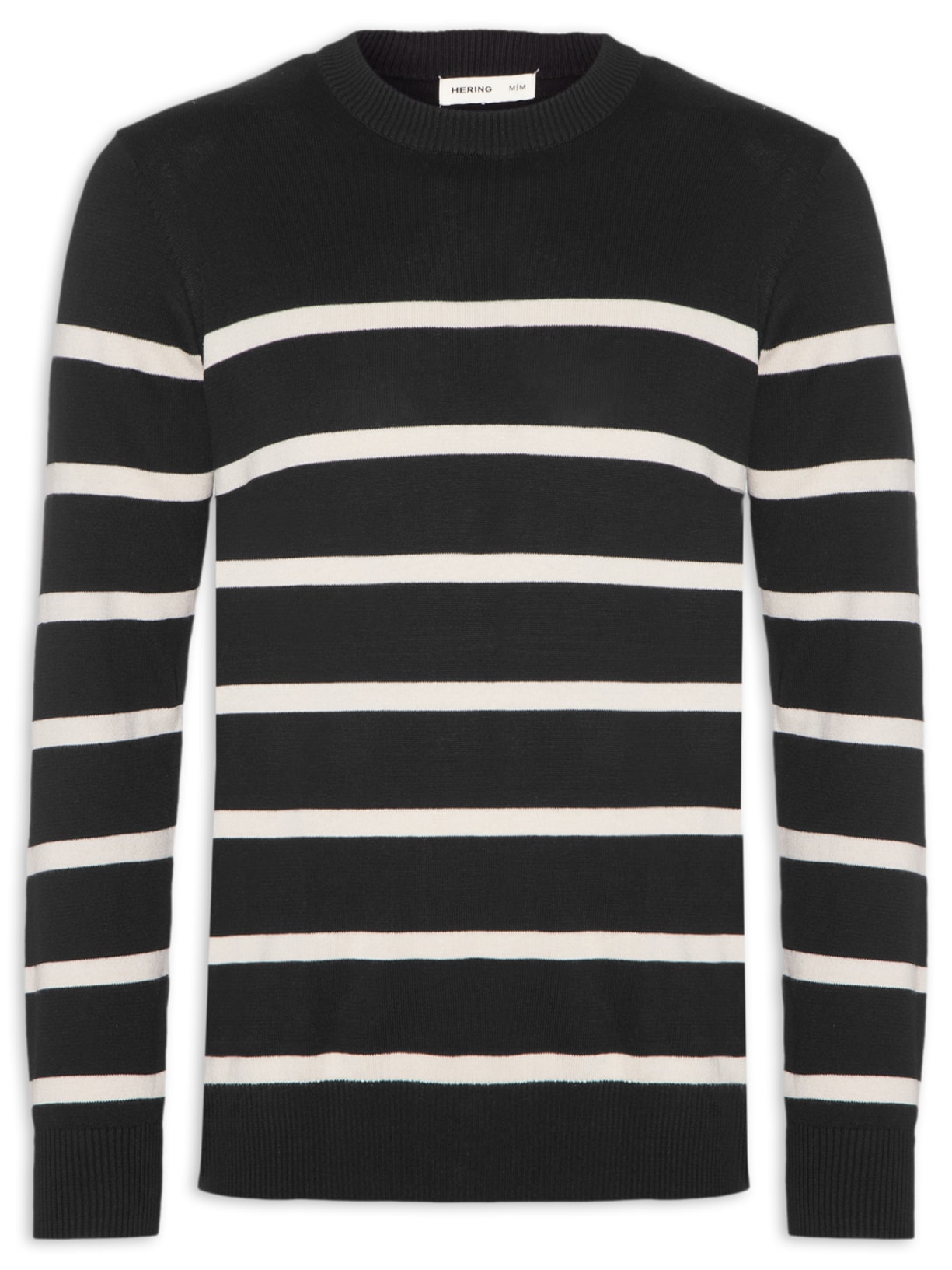 Suéter Masculino Tricot Listrado - Preto