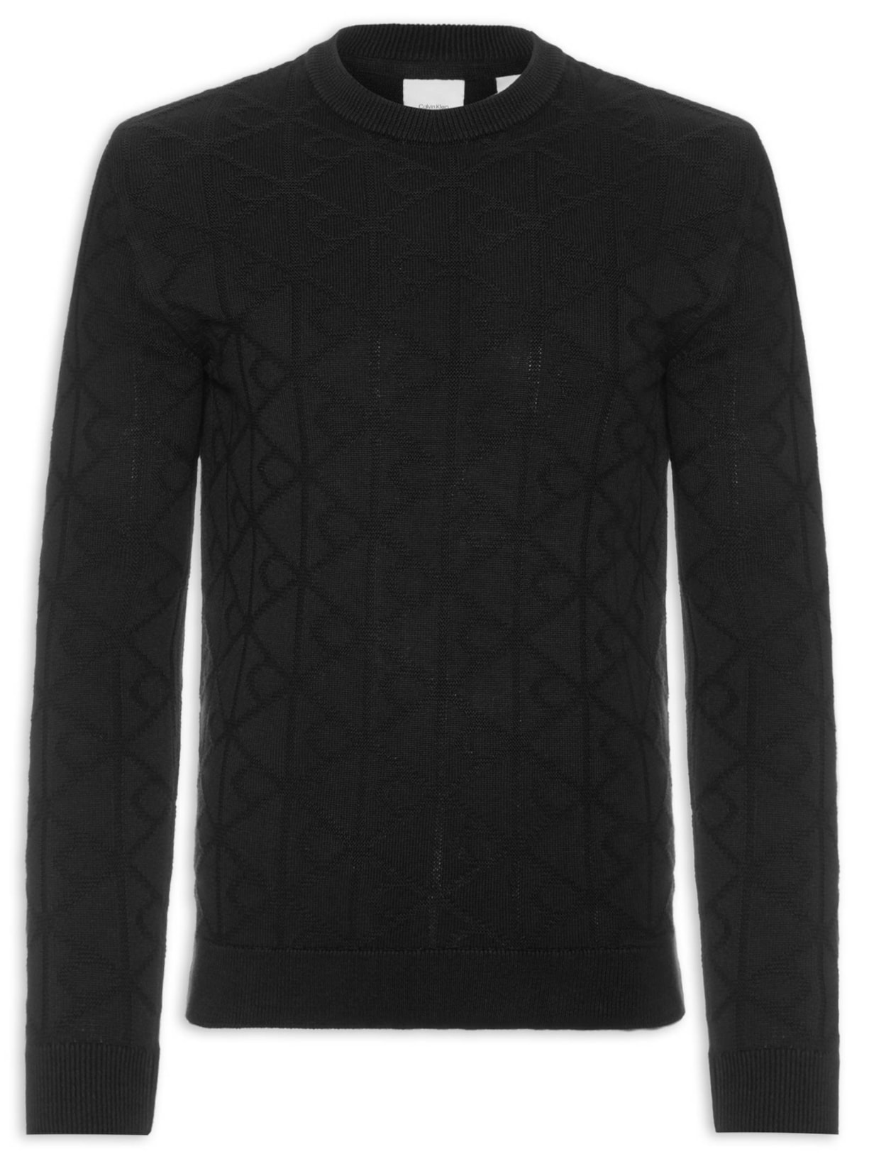 Suéter Masculino Tricot Logo Preto Calvin Klein - White Label