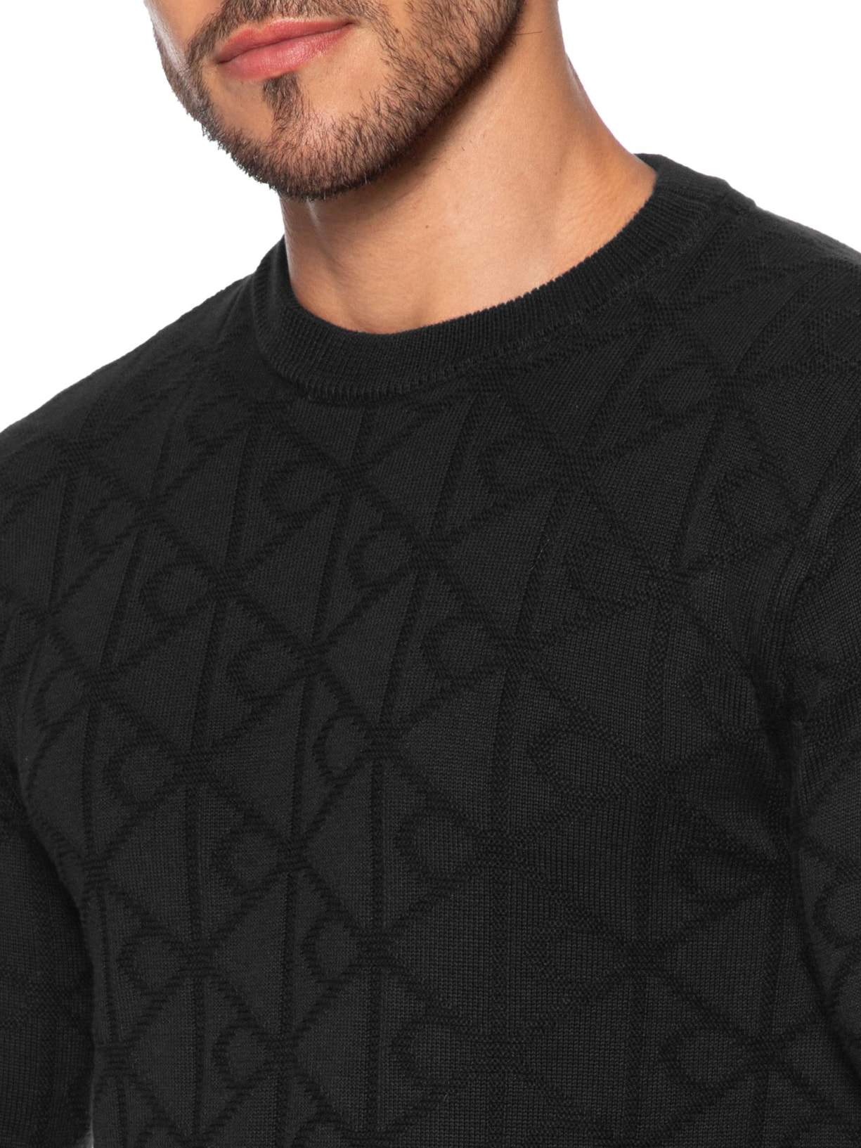 Suéter Masculino Tricot Logo Preto Calvin Klein - White Label