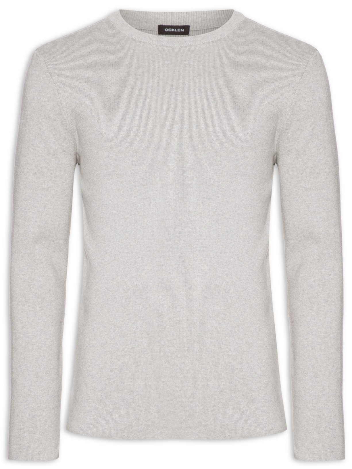 Suéter Masculino Tricot Manga Longa Over Solid Cotton Cinza Osklen