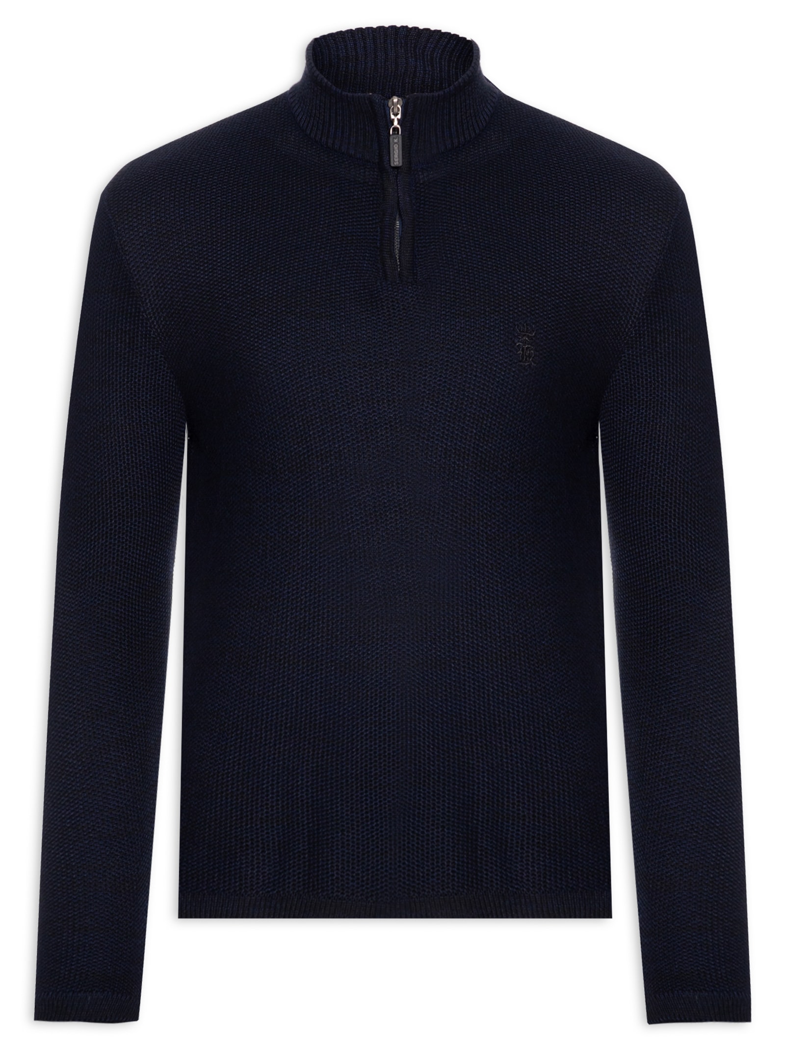 Suéter Masculino Tricot Meio Ziper Classic - Sergio K - Azul