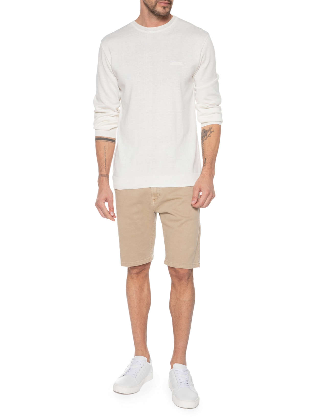 Suéter Masculino Tricot New Basic - Off White by JOHN JOHN
