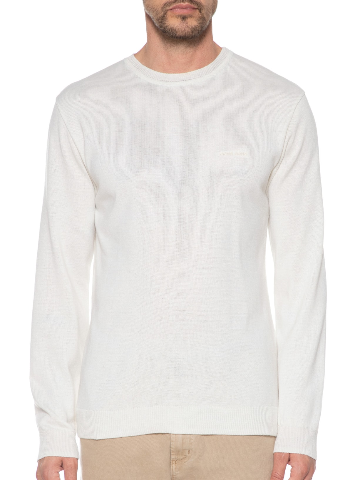 Suéter Masculino Tricot New Basic - Off White by JOHN JOHN