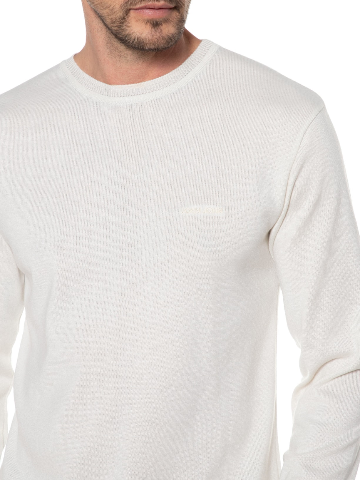 Suéter Masculino Tricot New Basic - Off White by JOHN JOHN