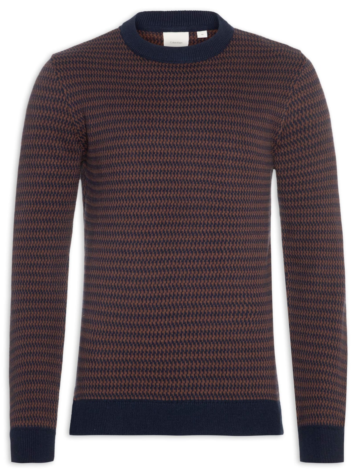 Suéter Masculino Tricot Pied De Poule - Azul