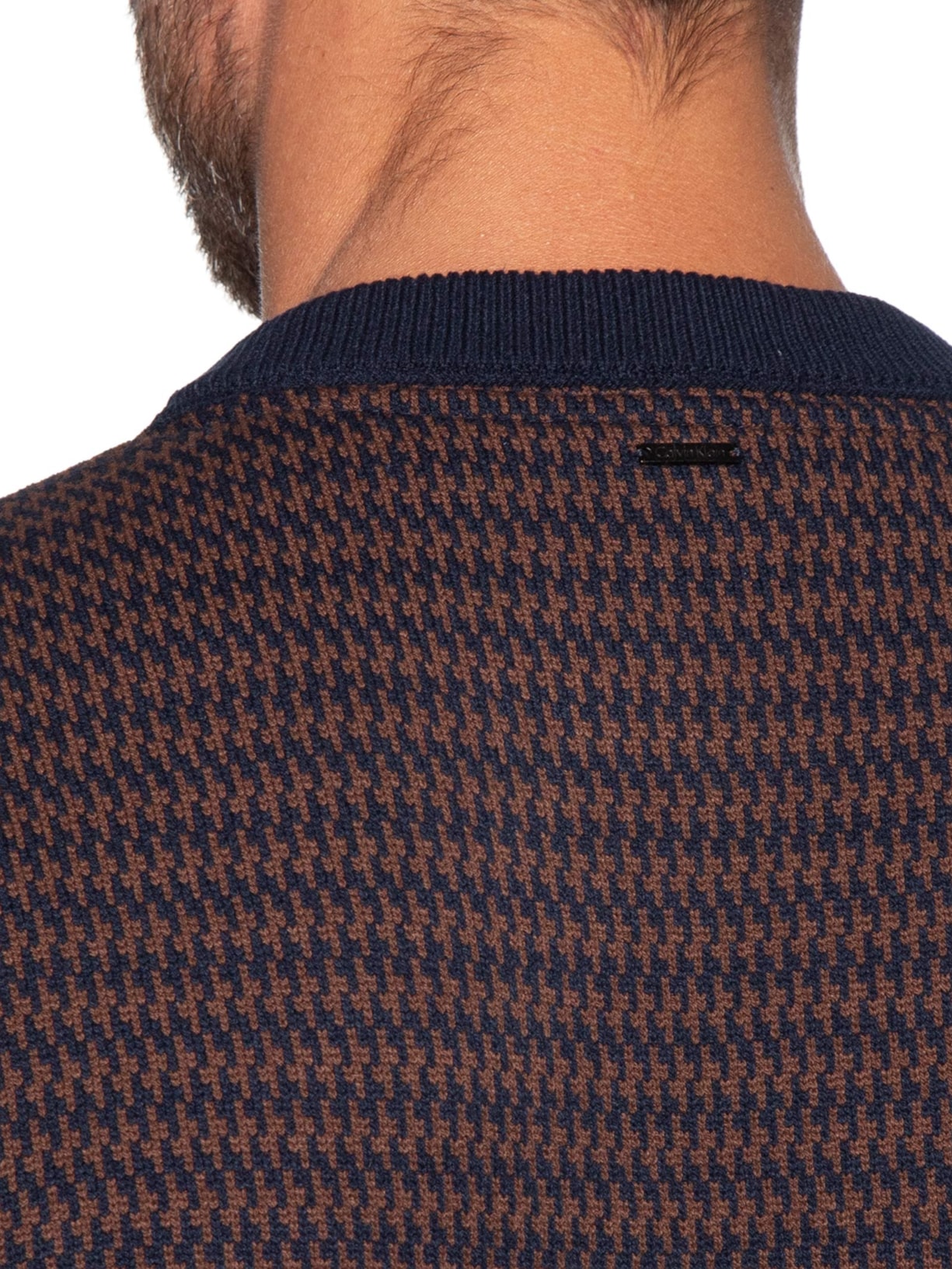 Suéter Masculino Tricot Pied De Poule Azul Calvin Klein - White Label