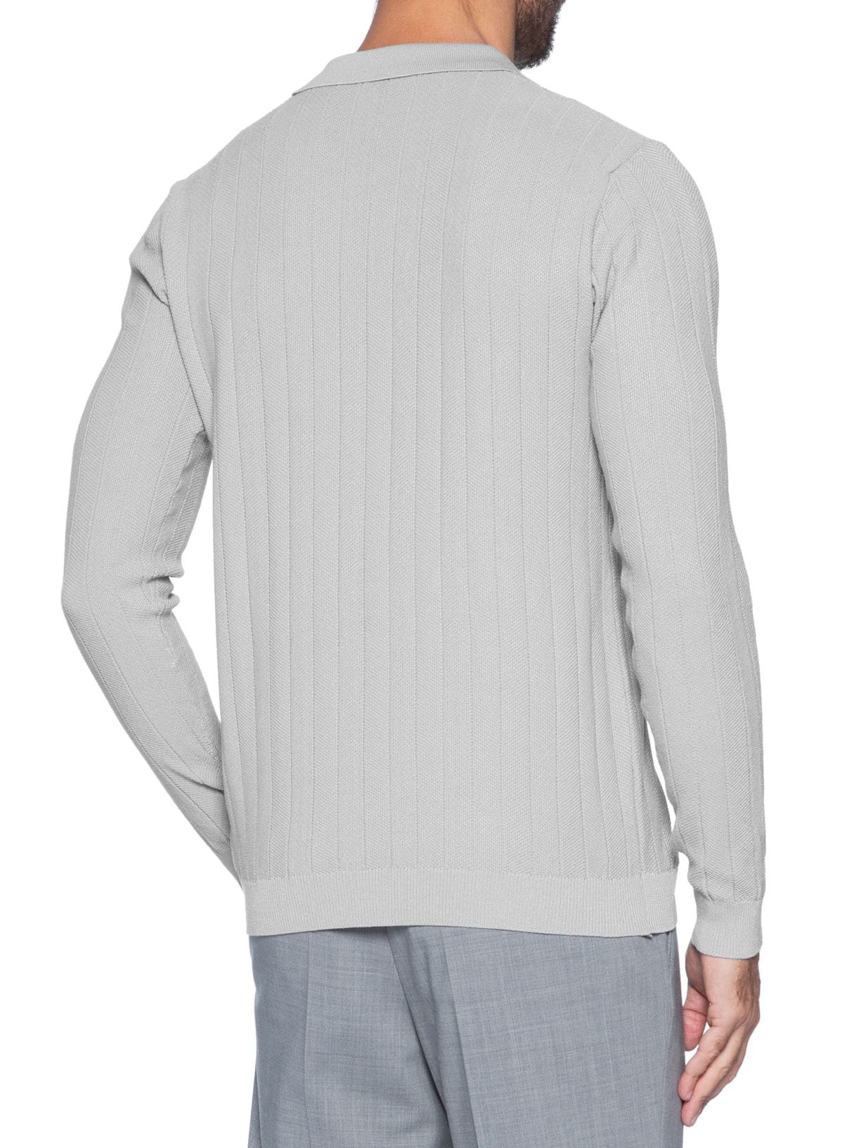 Suéter Masculino Tricot Polo Com Textura Cinza '2 Essential